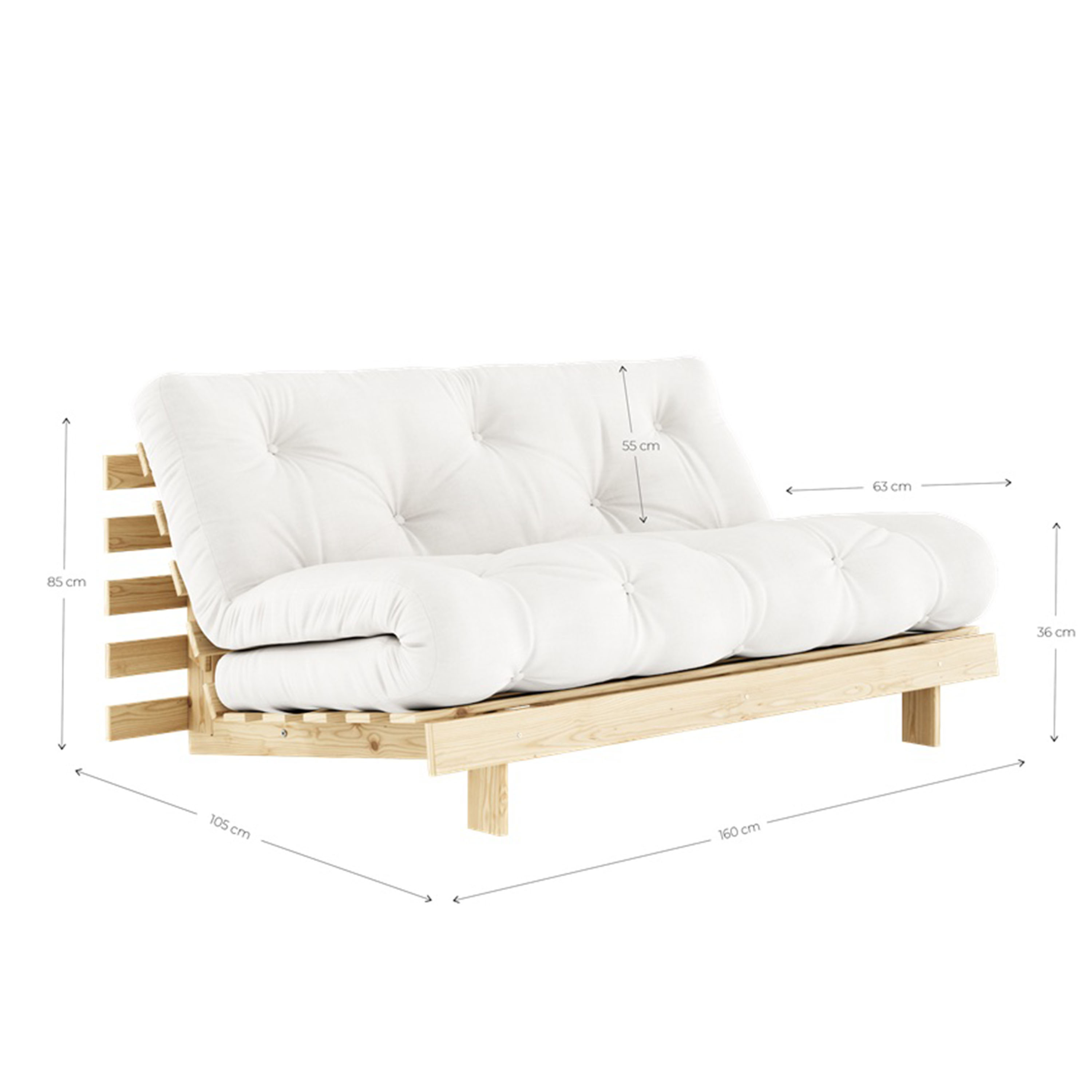 Karup Design Roots Vuodesohva Ruskea/Mocca 160cm