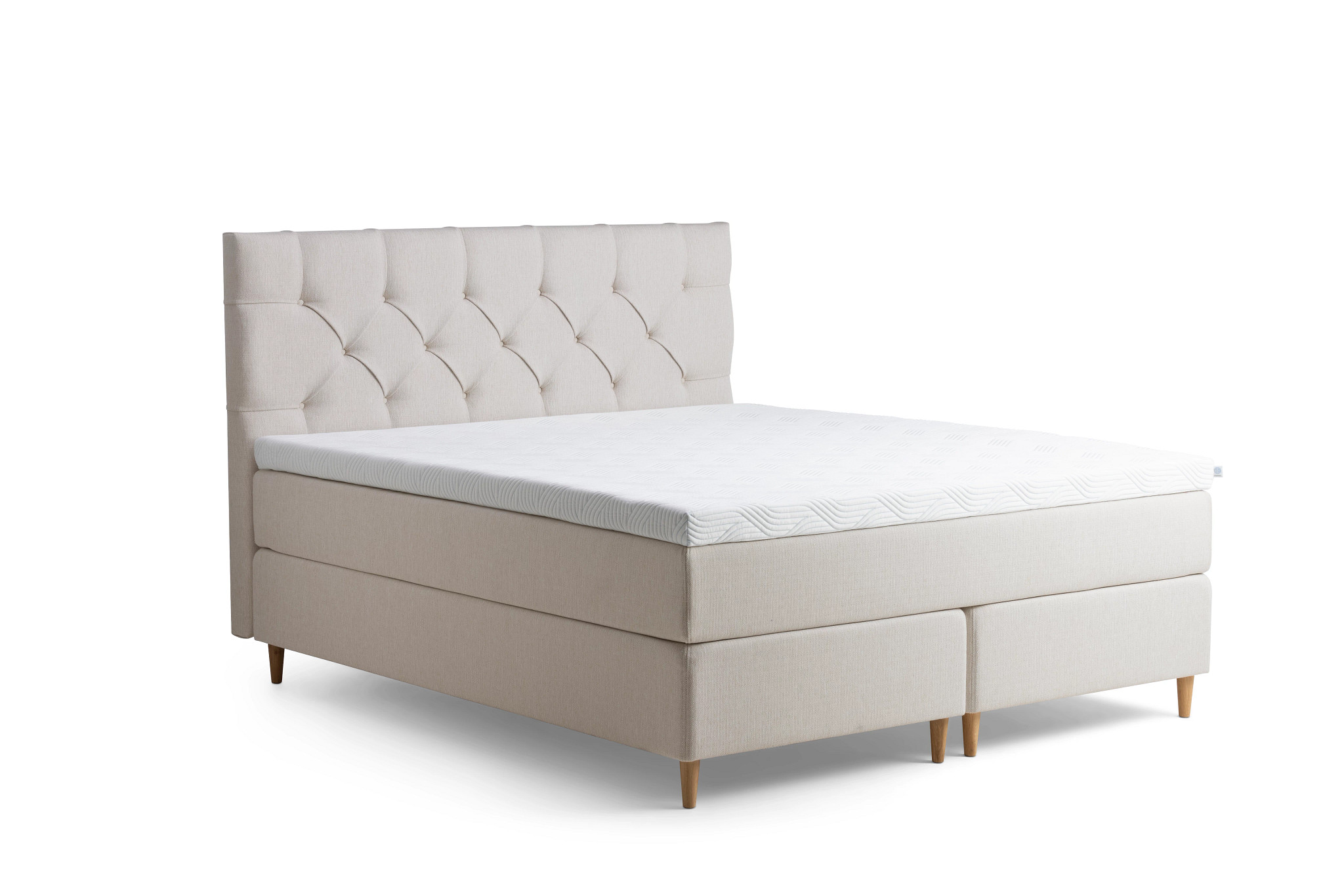 Tempur Promise Kontinentalsäng Ivory 160x200 Pro Plus SmartCool 8cm Medium Rundat Ekben 12cm