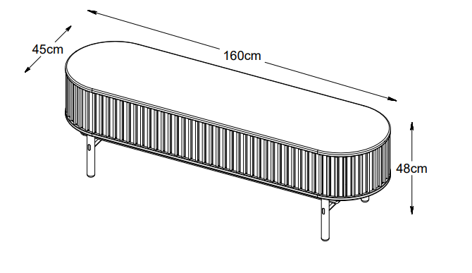 Nordic Home Alice TV-Benk Natural Oak 160cm