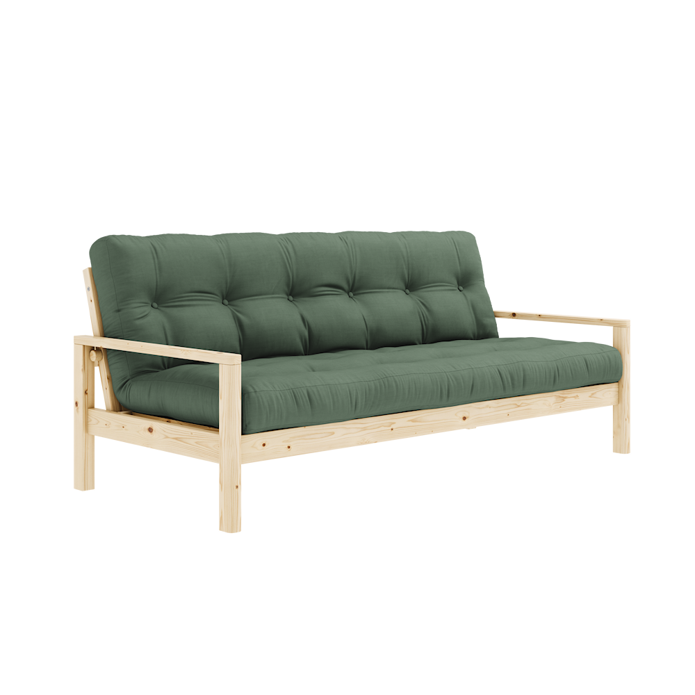 Knob Bäddsoffa Natur/Olive Green 190cm