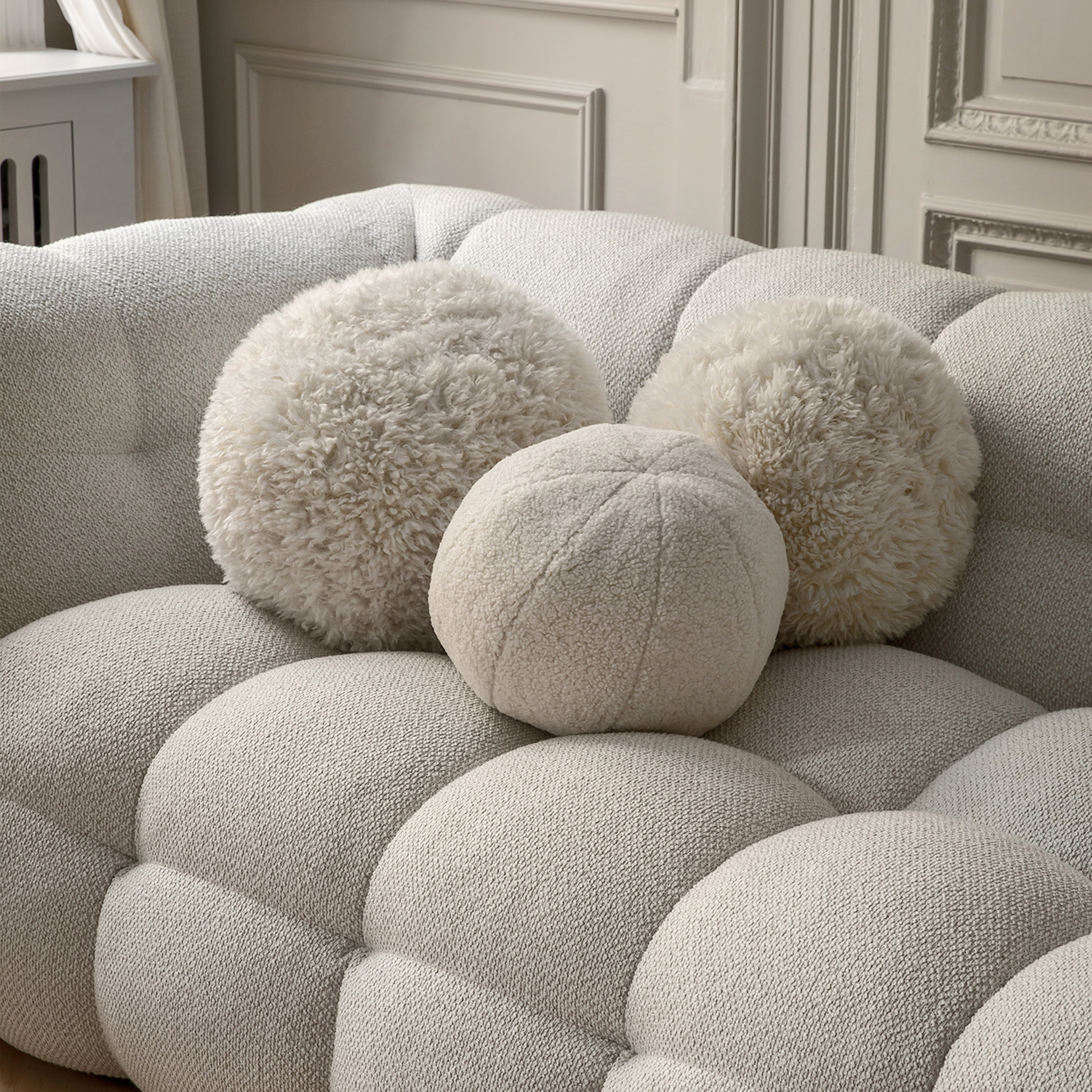 Sleepo Collection Billie 3-seters Sofa Ivory Bouclé