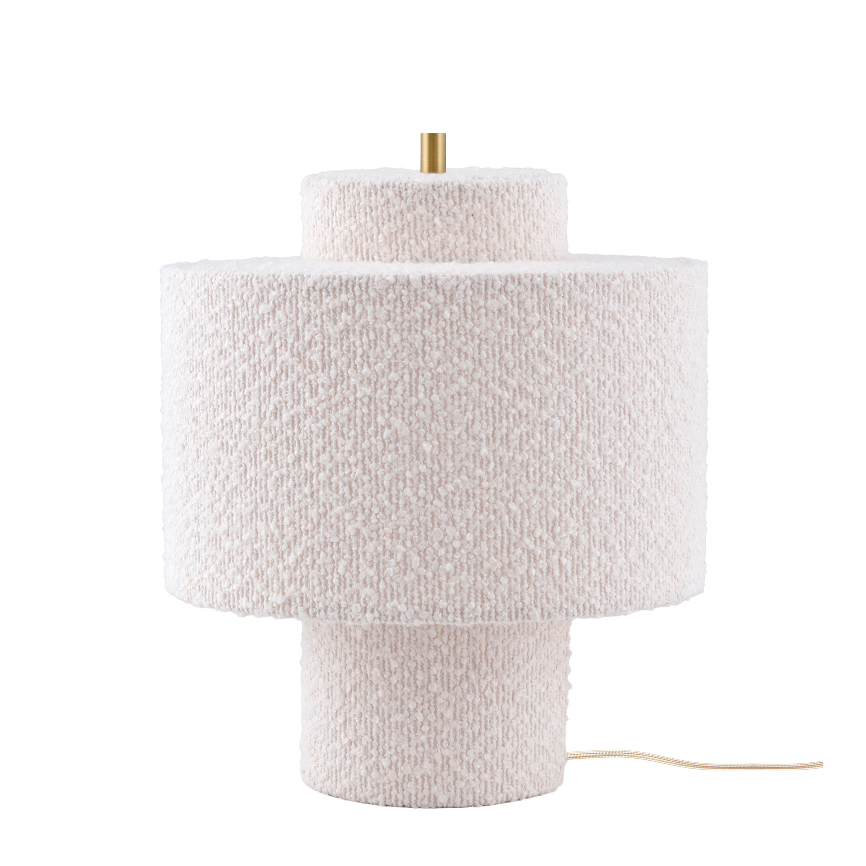 Noah Bordlampe Hvit Bouclé 25cm