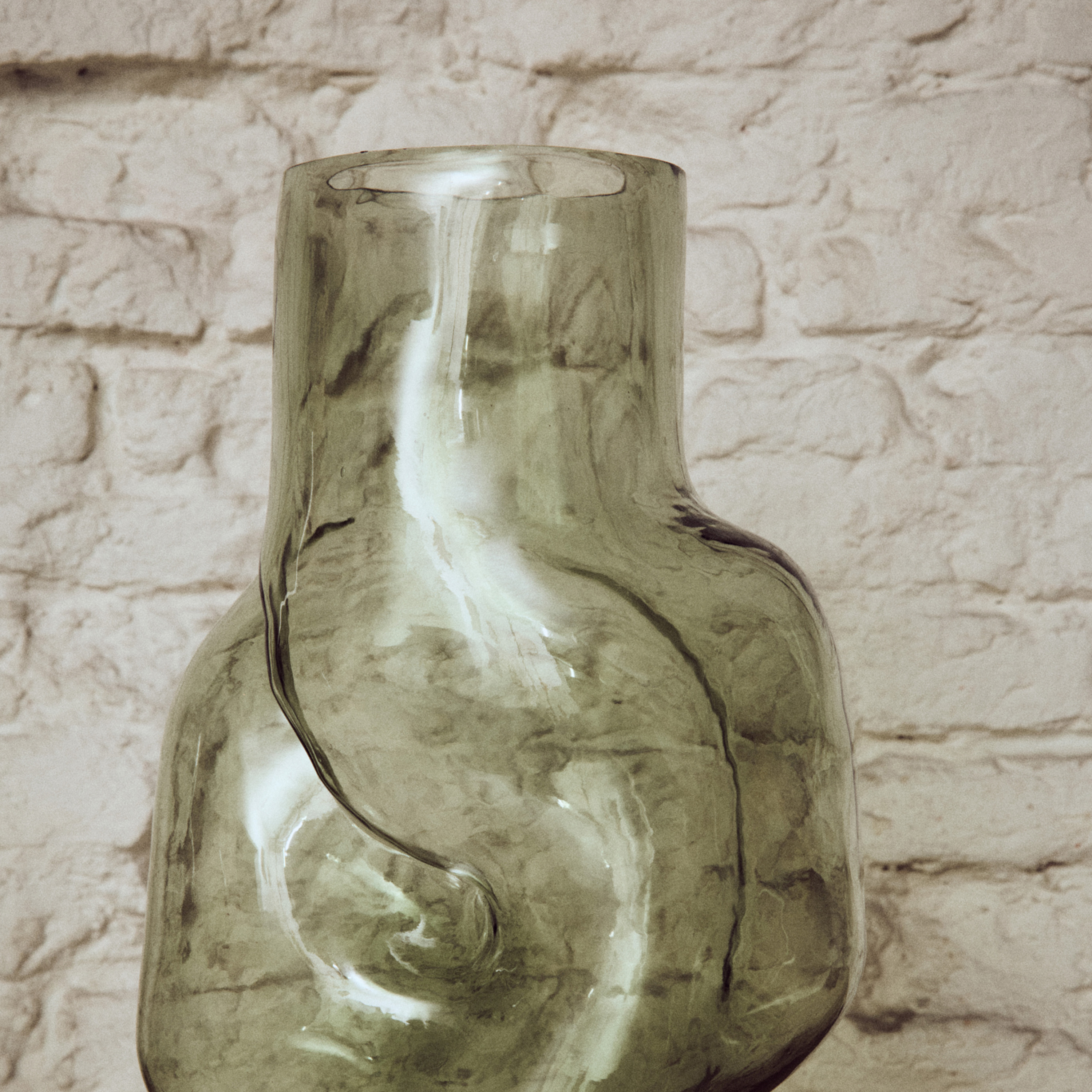 HKliving Gleam Maljakko Lasi Olive 32cm