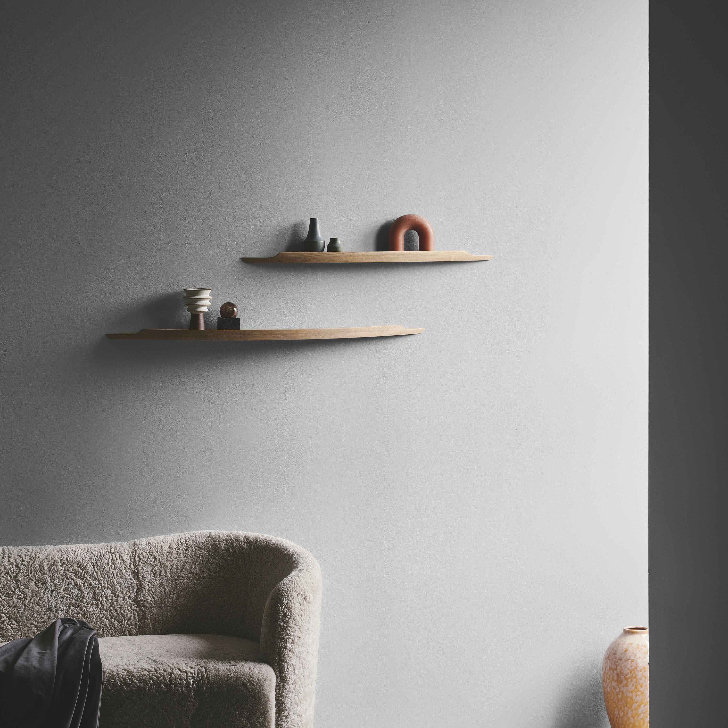 Aakjaer Furniture Arcus Vegghylle Hvitoljet Eik Liten