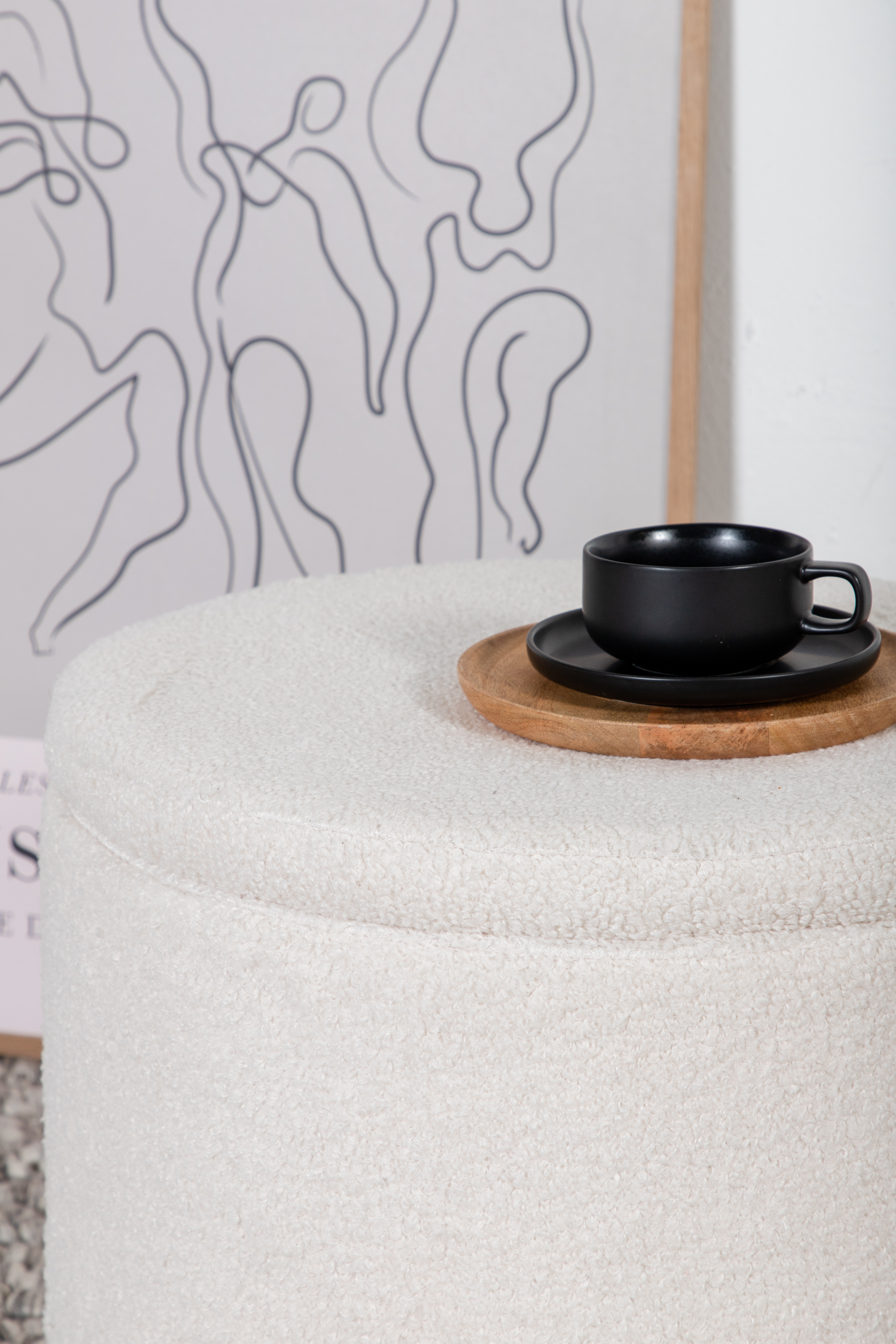 Venture Home Frances Sittpuff Förvaring Teddy Offwhite