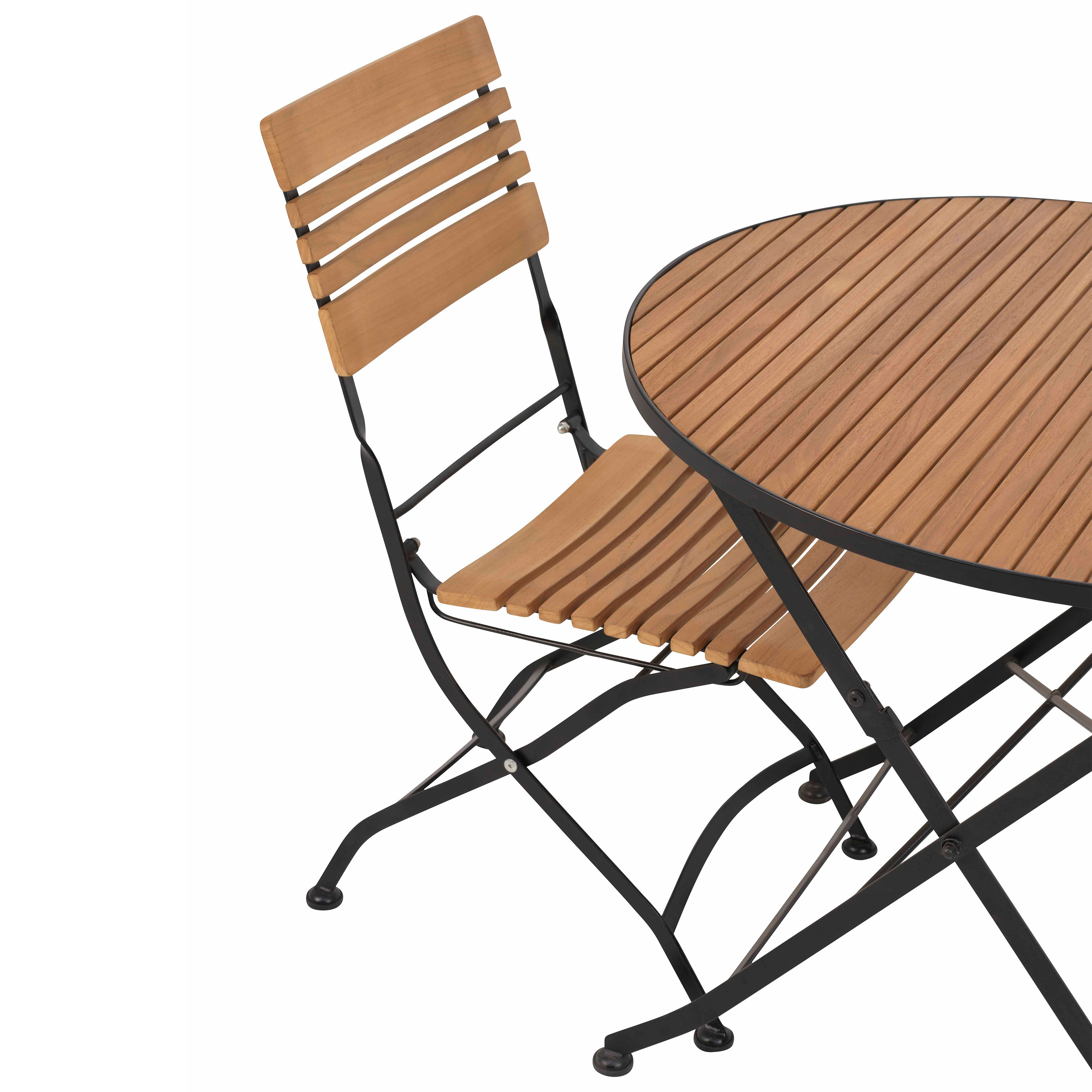 Brafab Brewer Matbord Black/Teak Ø85