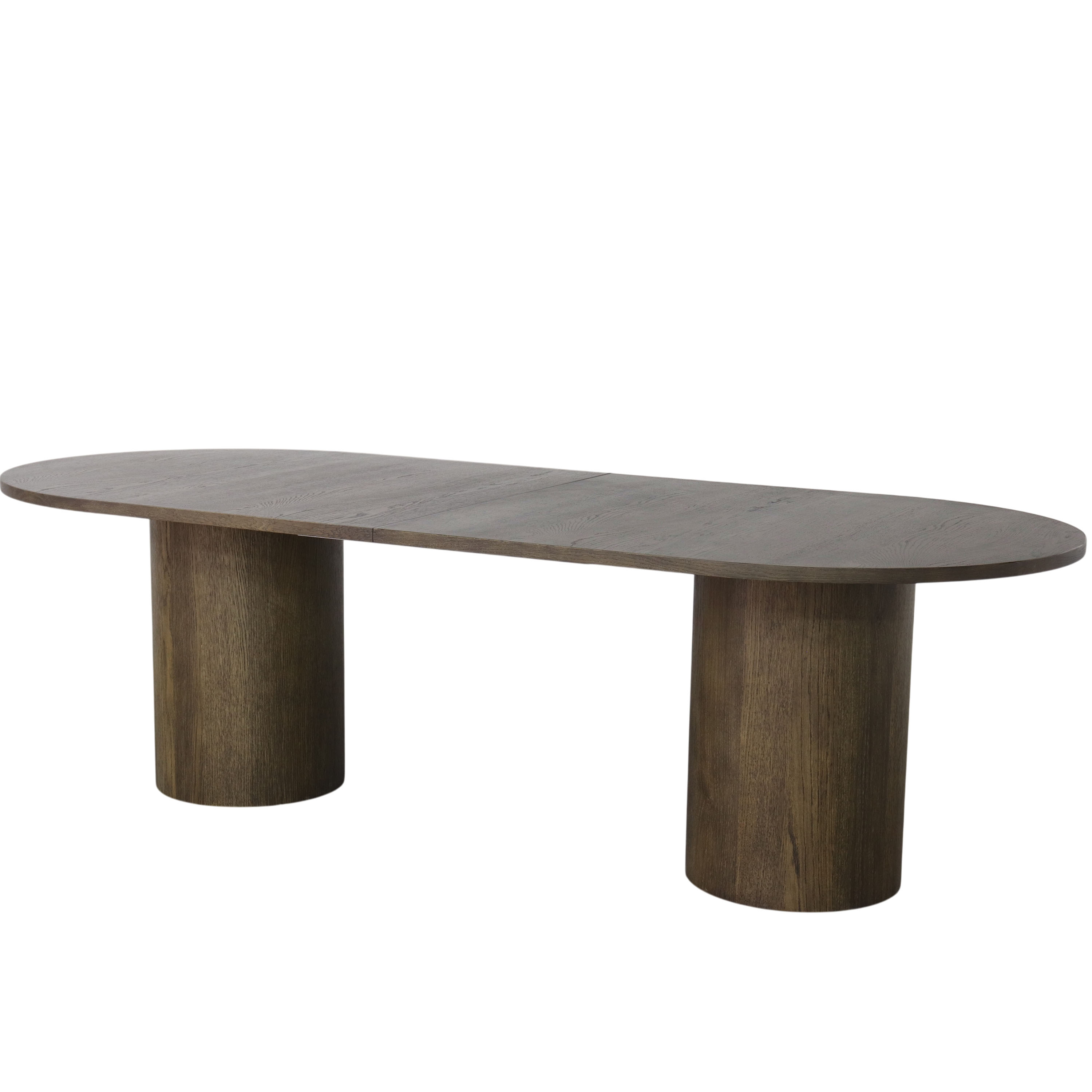Bella Dining Table Brown Stained Oak 250+50+50