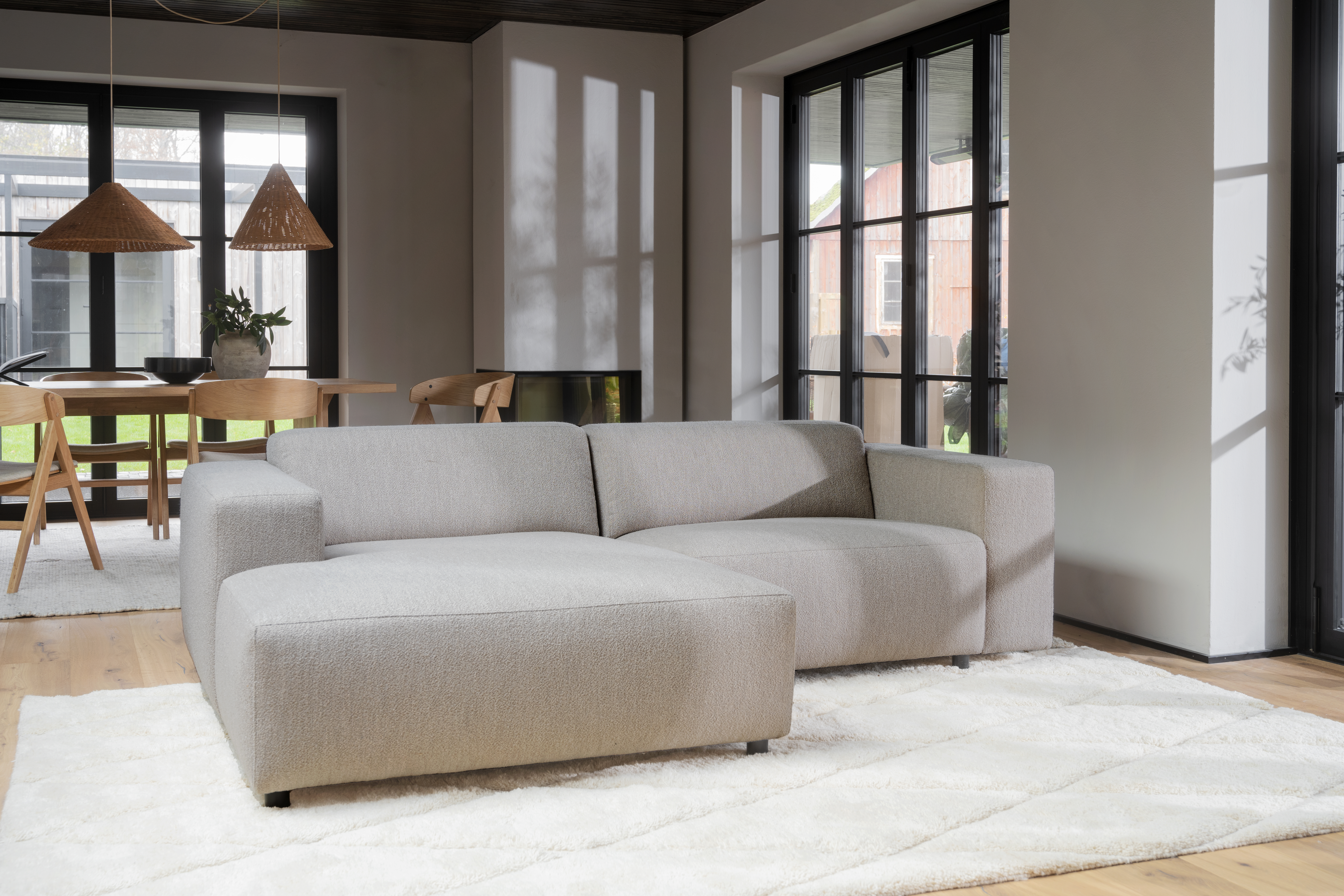 Rowico Home Willard 3-sits Soffa Schäslong Vänster Ljusbeige