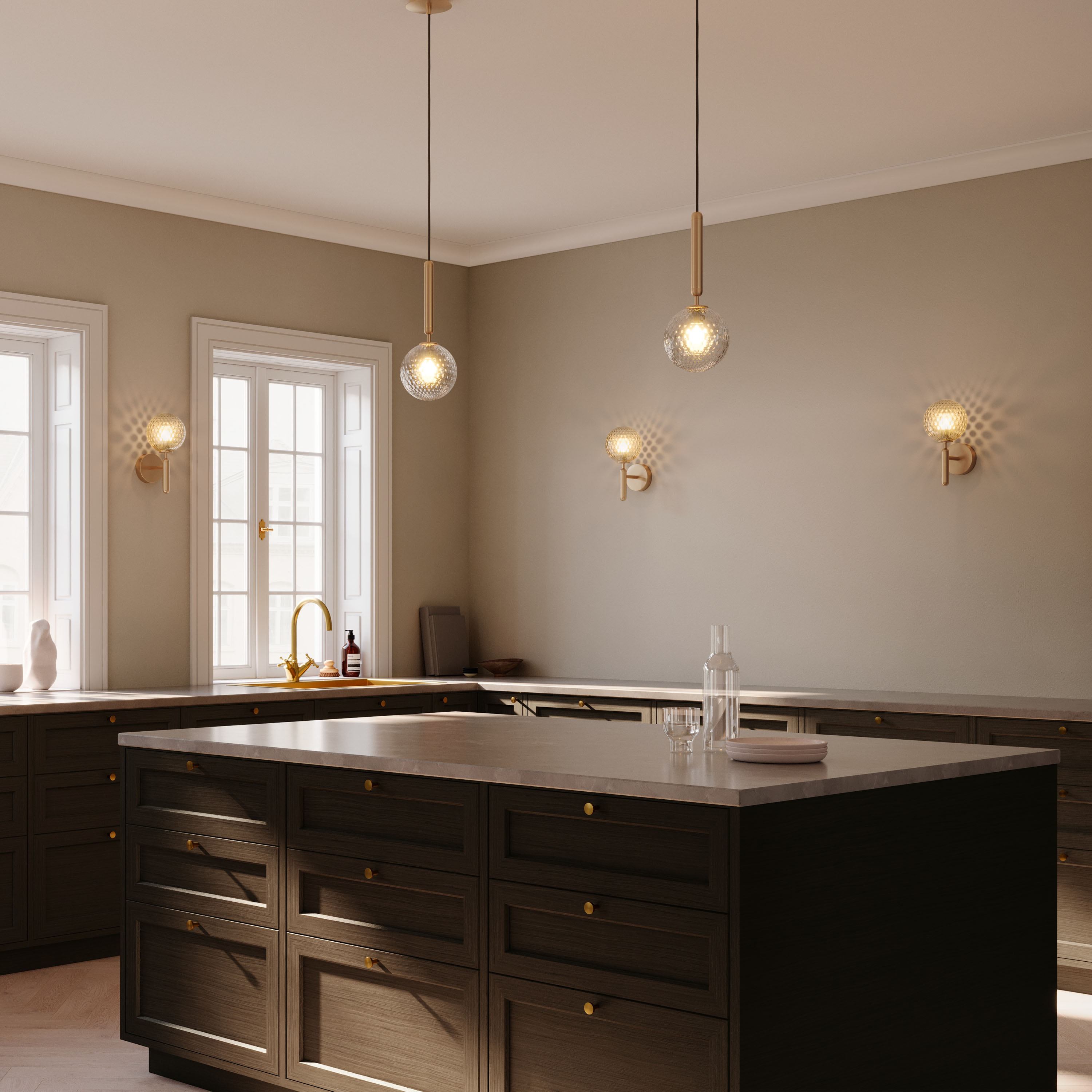 Nuura Miira 1 Taklampa Brass/Optic Clear