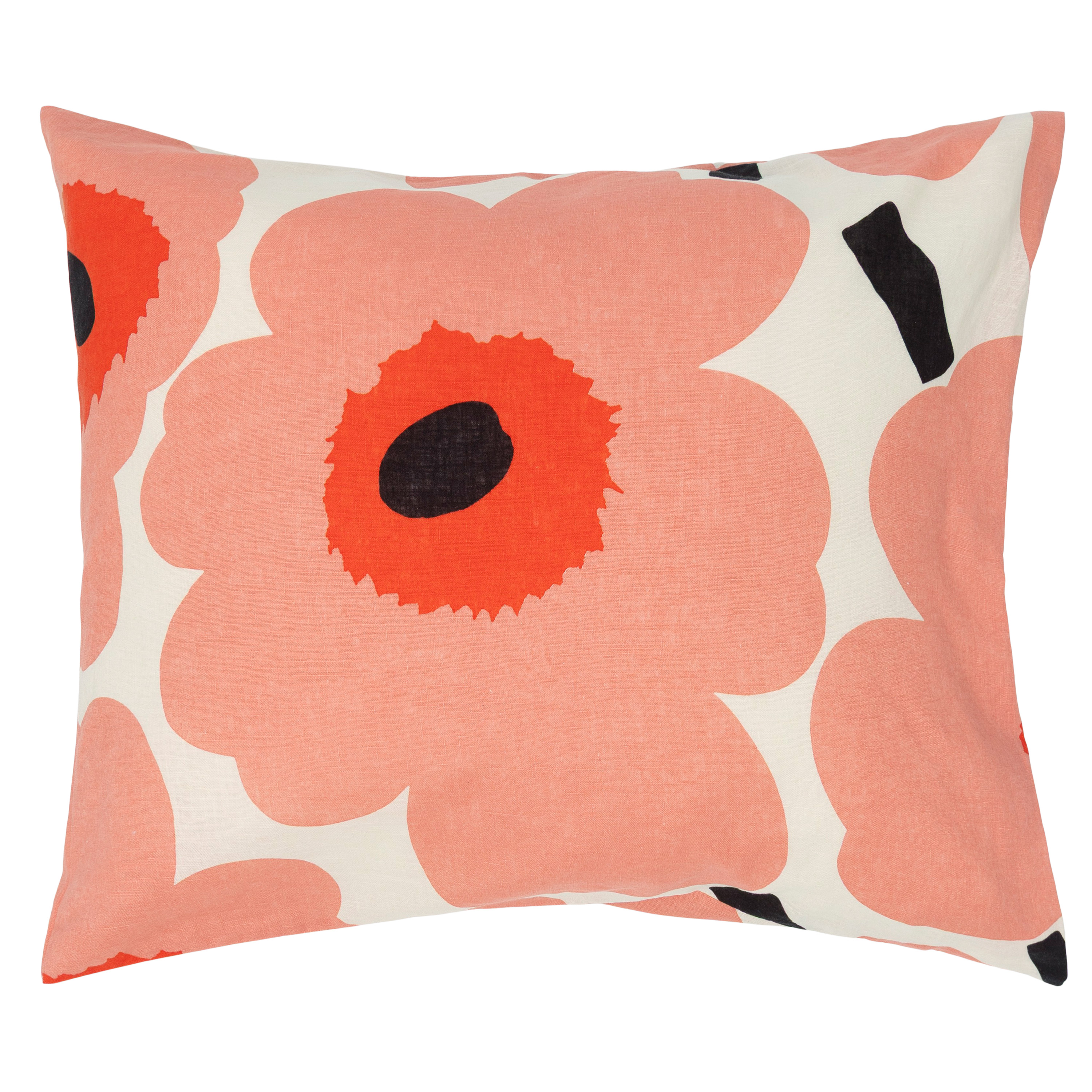 Unikko Örngott Coral/Orange Red/Charcoal 50x60