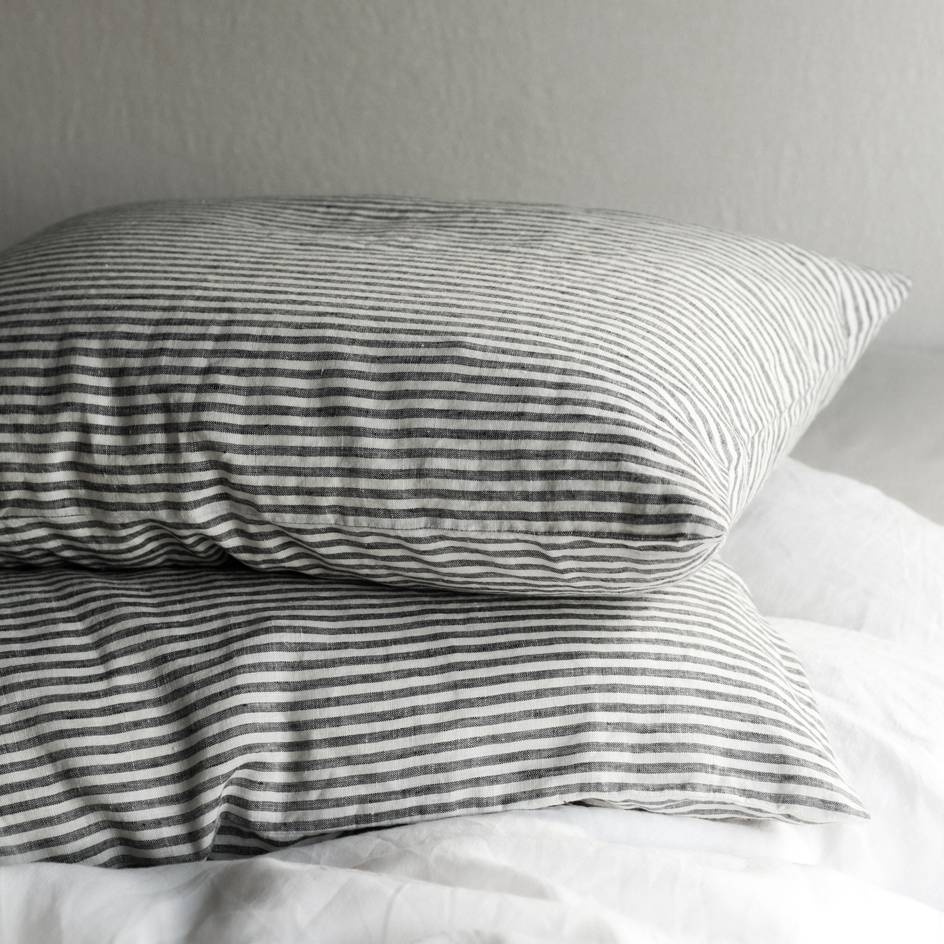 Tell me more Örngott Linne Grey/White 50x60 2-pack