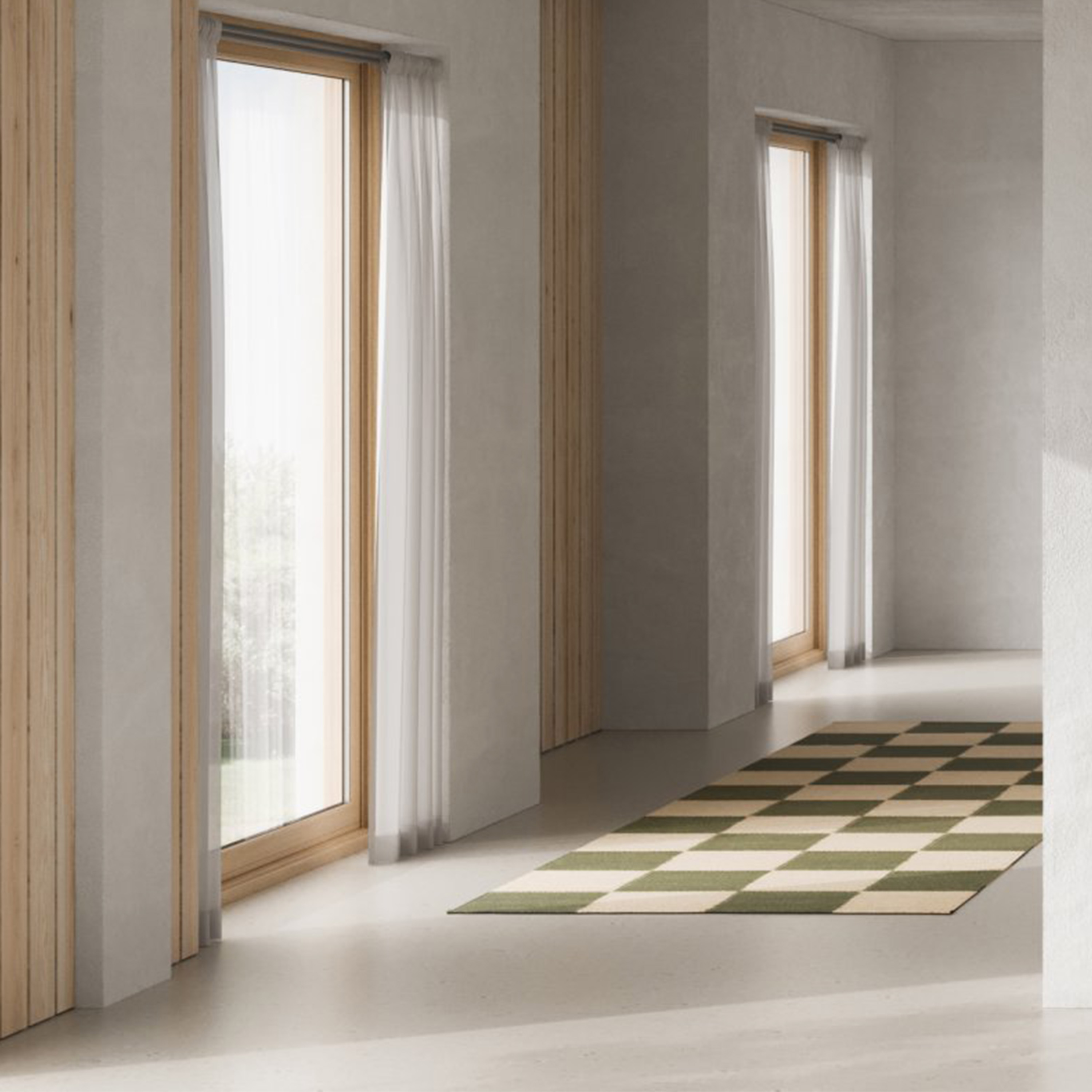 Classic Collection Square Käytävämatto Metsänvihreä/Luonnonväri 80x240