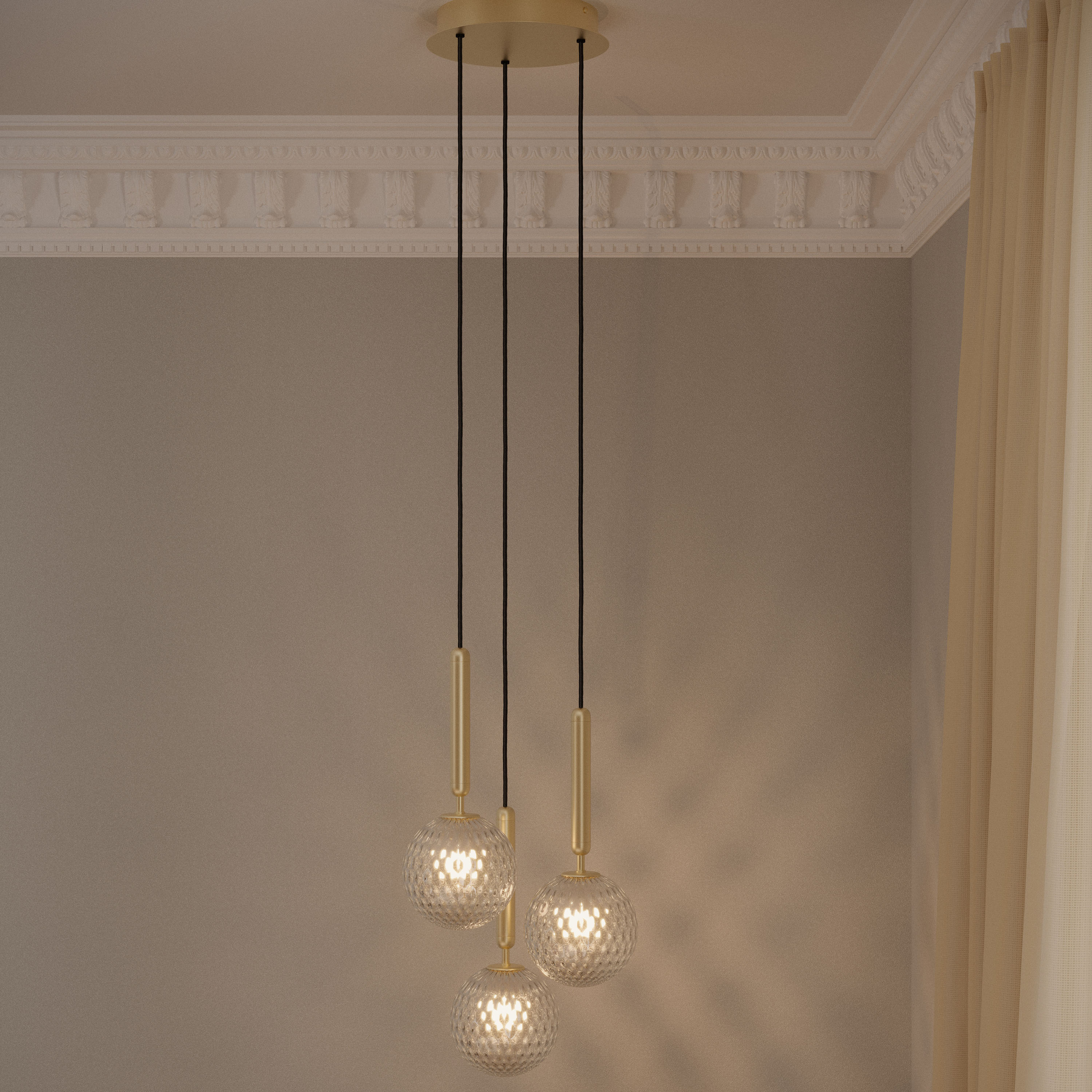 Nuura Miira 3 Taklampa Brass/Optic Clear Ø31