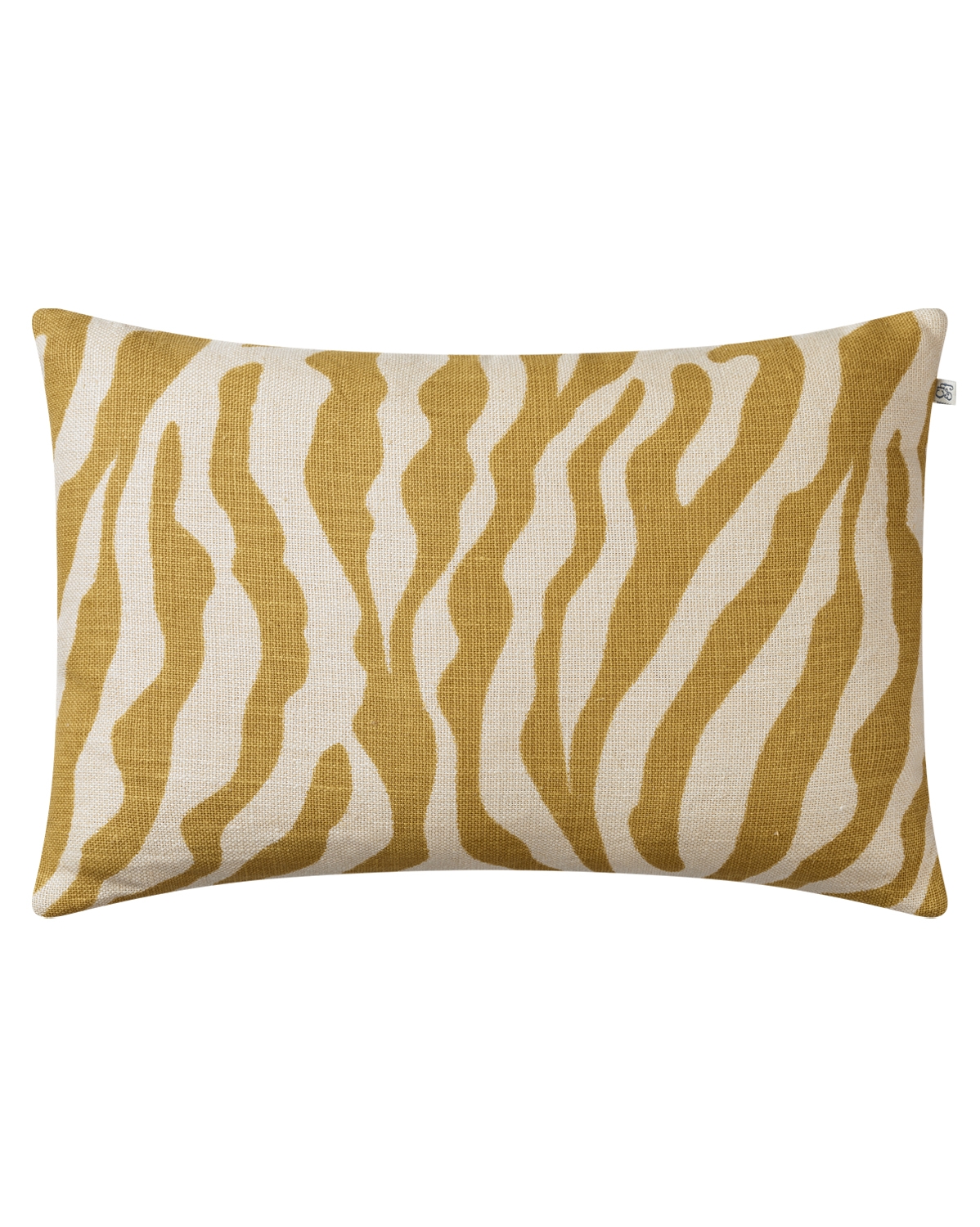 Chhatwal & Jonsson - Zebra Pellava Tyynynpäällinen Mausteinen keltainen 40x60 - Linne