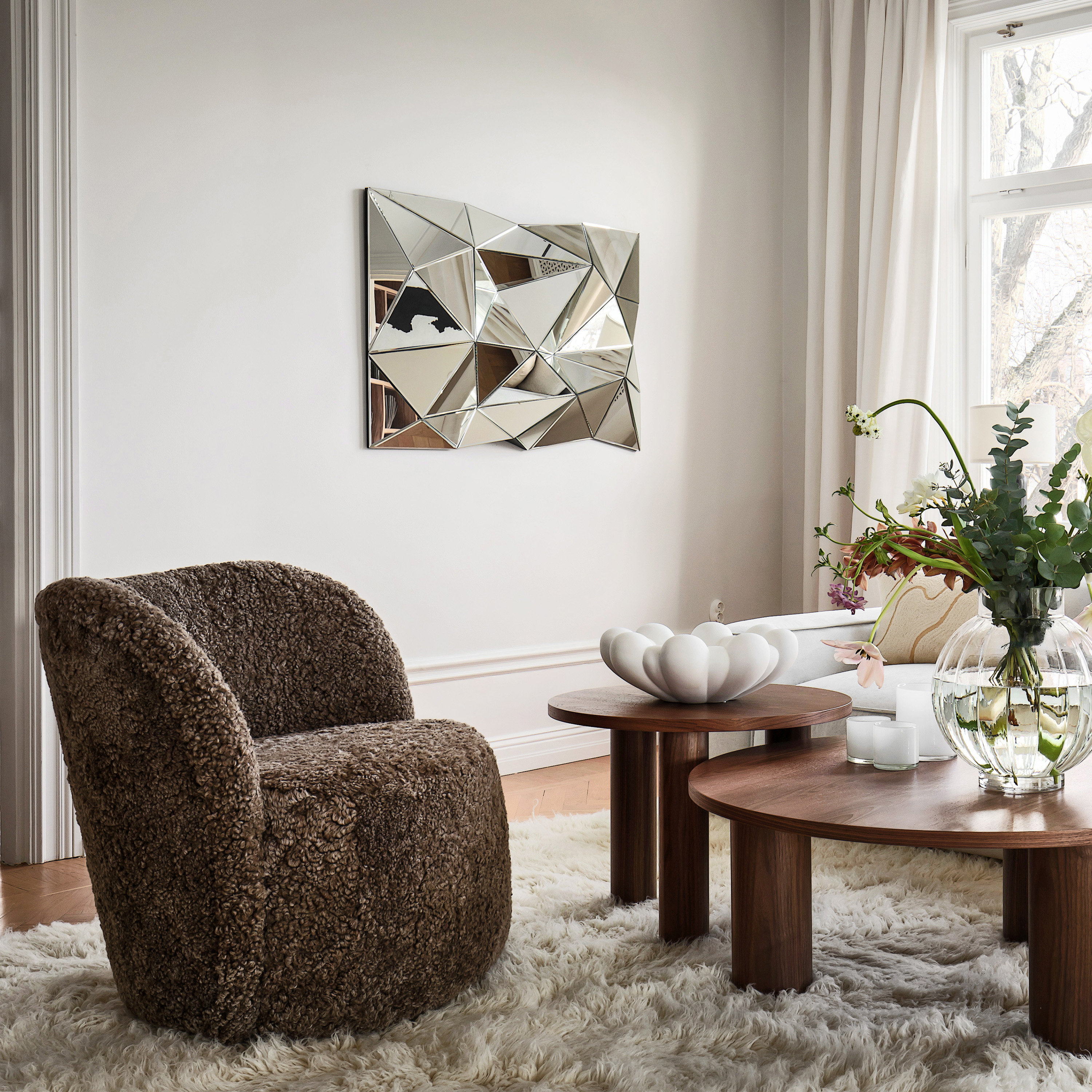 Sleepo Collection Lollo Fåtölj Fårskinn Brown