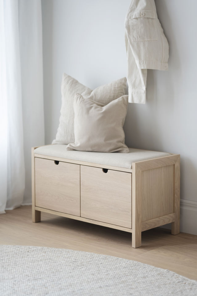 Rowico Home Hillmond Bänk Vitpigmenterad/Beige 80cm