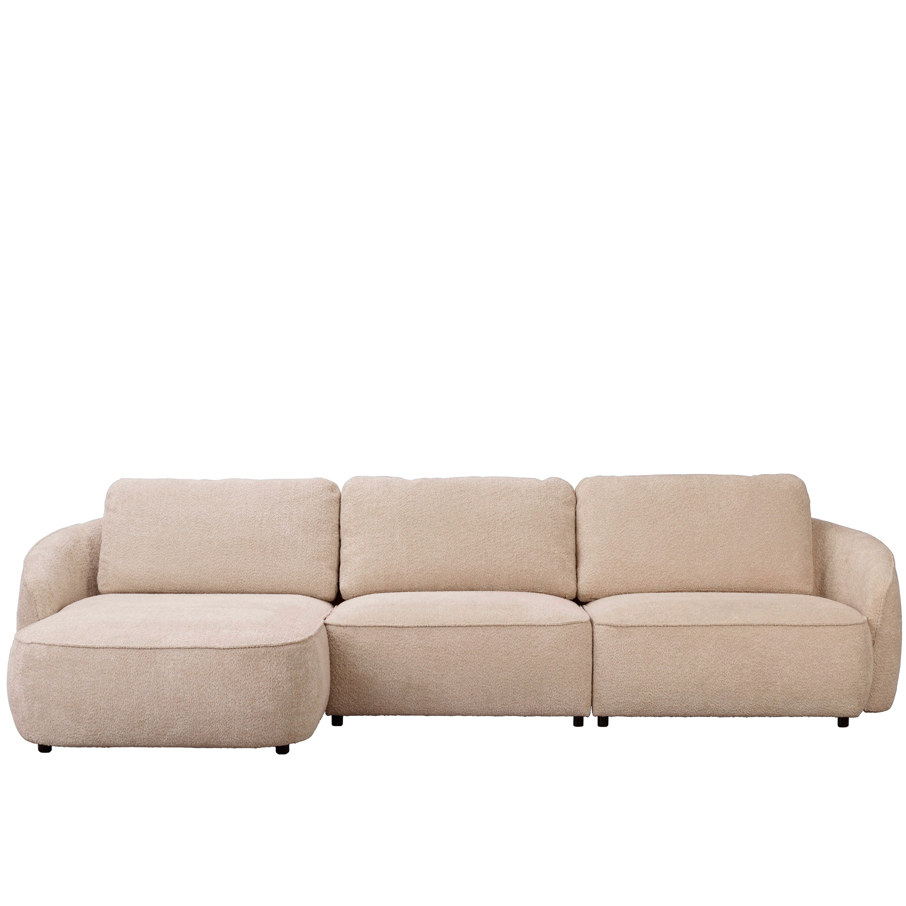 Norris 4-sits Soffa Schäslong Vänster Ljusbeige 319cm