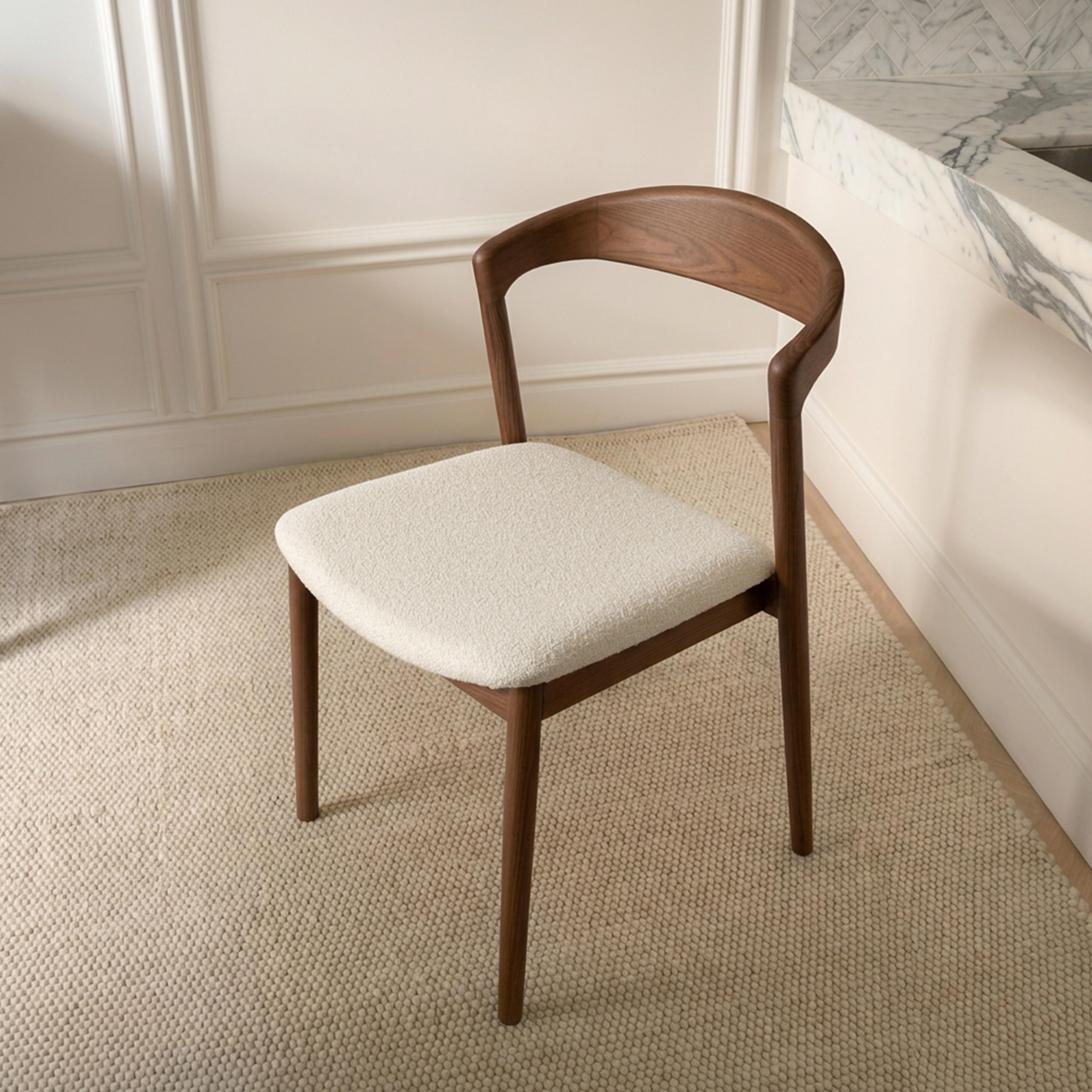 Sleepo Collection Casper Dining Chair Walnut/White