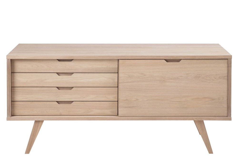 Nordic Home - Abigail Lipasto Valkopigmentoitu Tammi Beige - MDF, Ek - Senkit