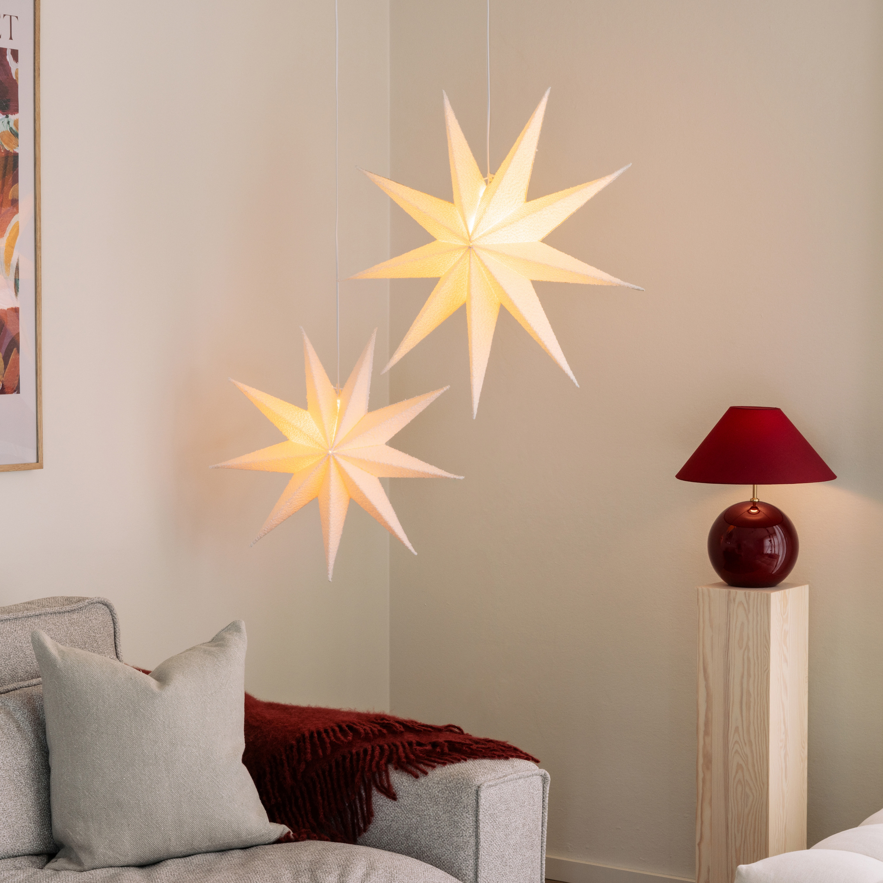 Globen Lighting Stella Julestjerne Hvit Bouclé 60cm