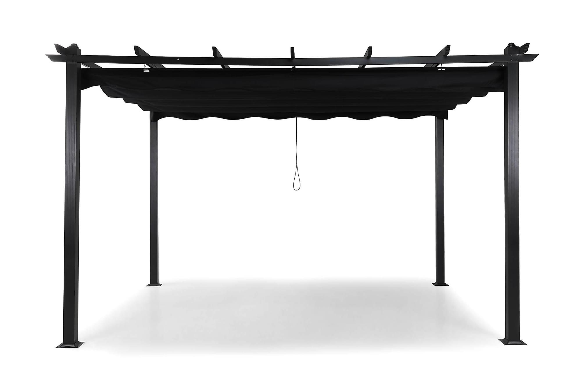 Nordic Outdoor - Lyckå Pergola Svart 395 x 295 cm - Hvit  - Parasoller
