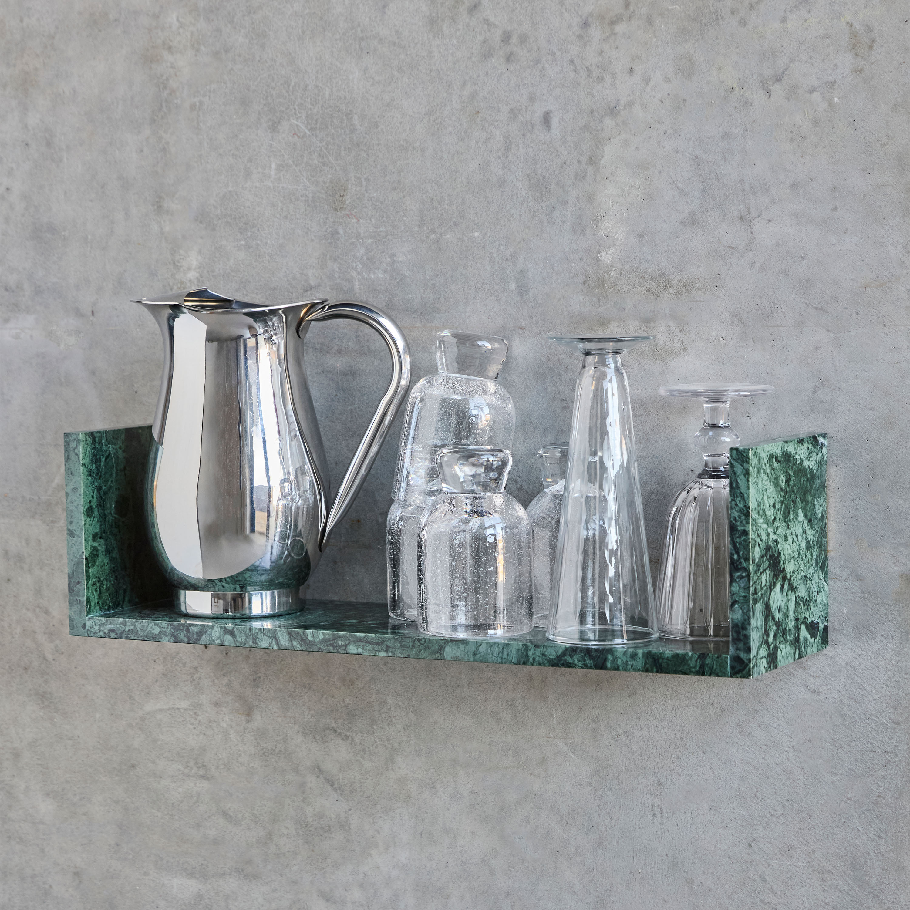 House Doctor Marr vegghylle grønn marmor 50 cm