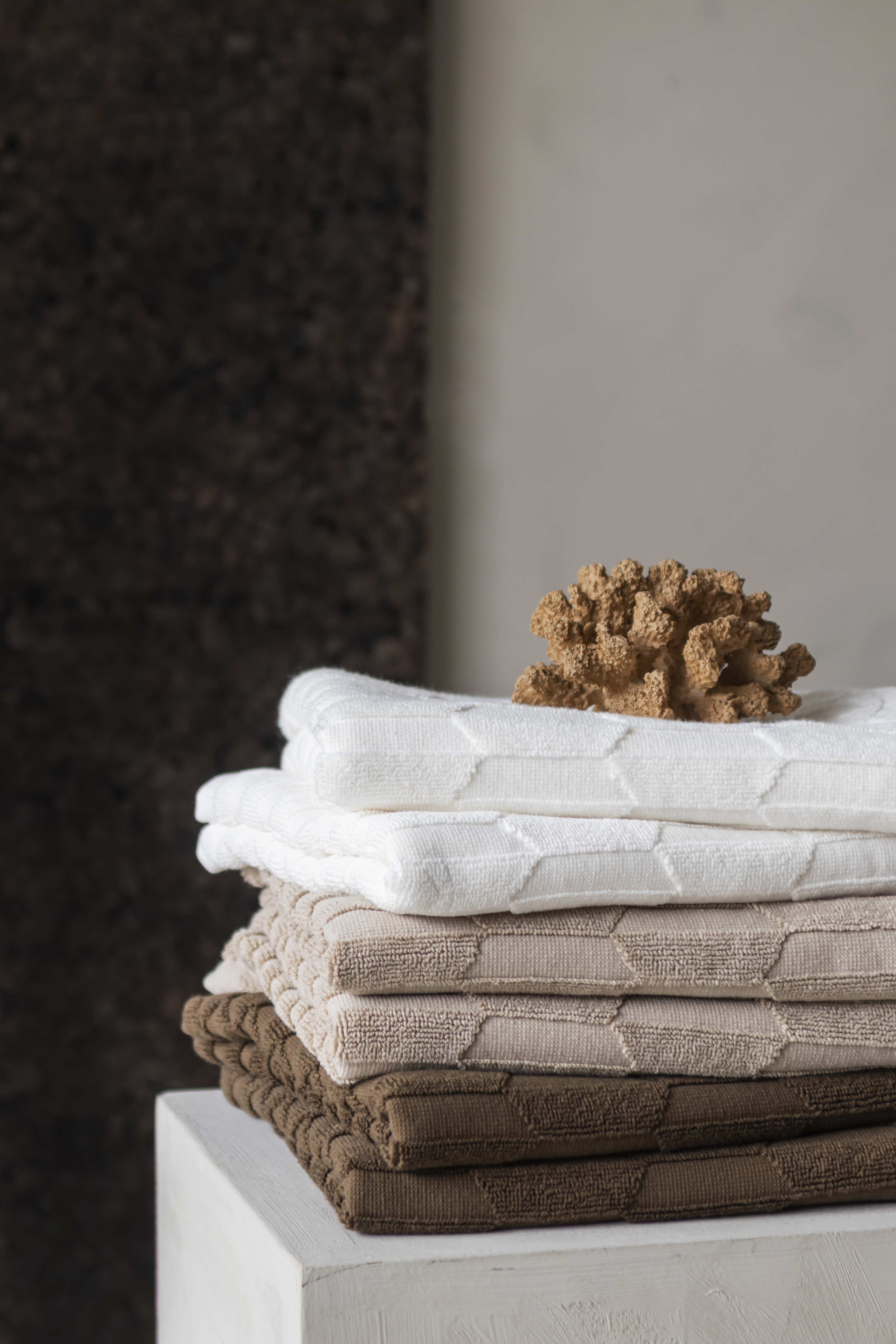 Mette Ditmer Geo Handduk Offwhite 70x133