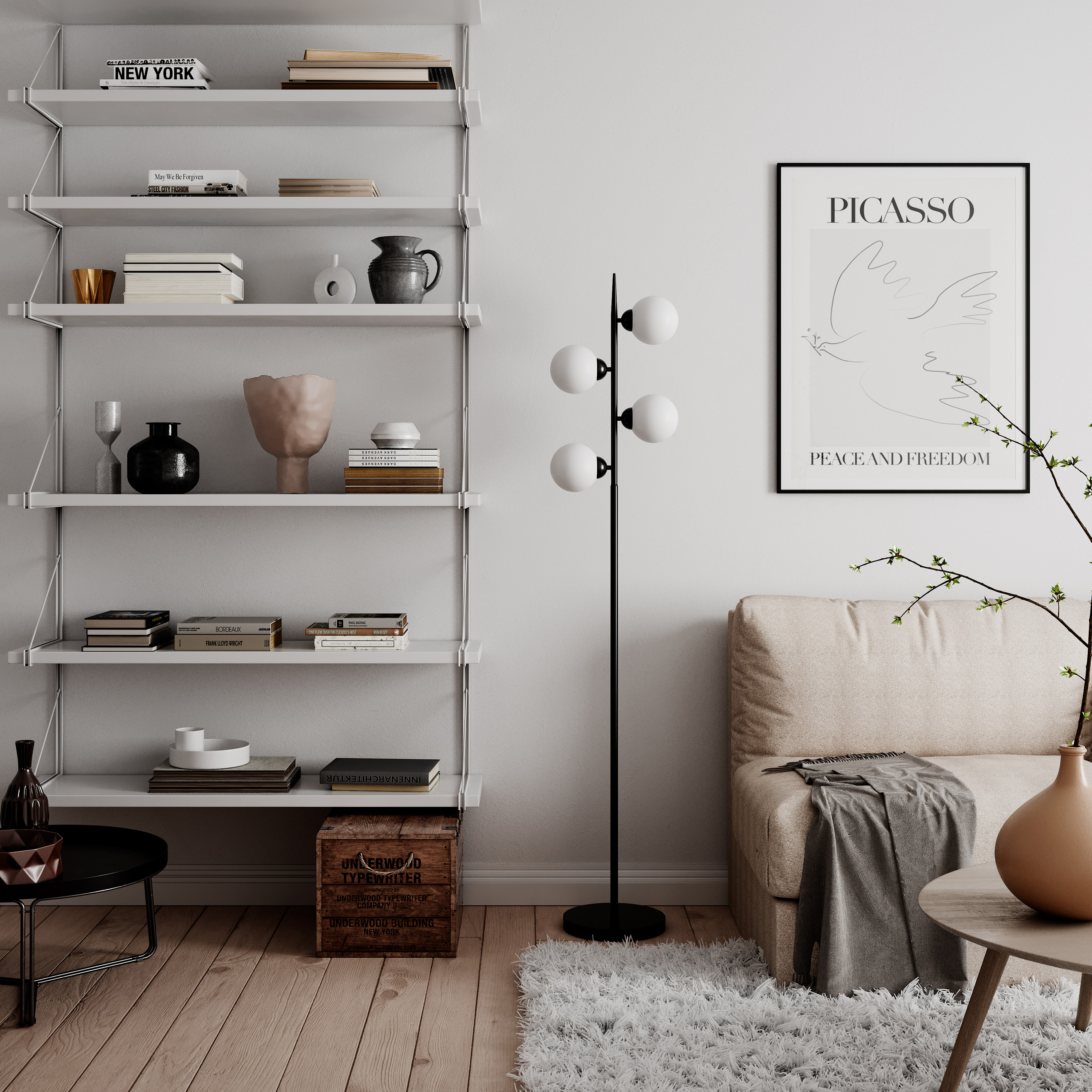 By Rydéns Punto Golvlampa Matt Svart 160cm