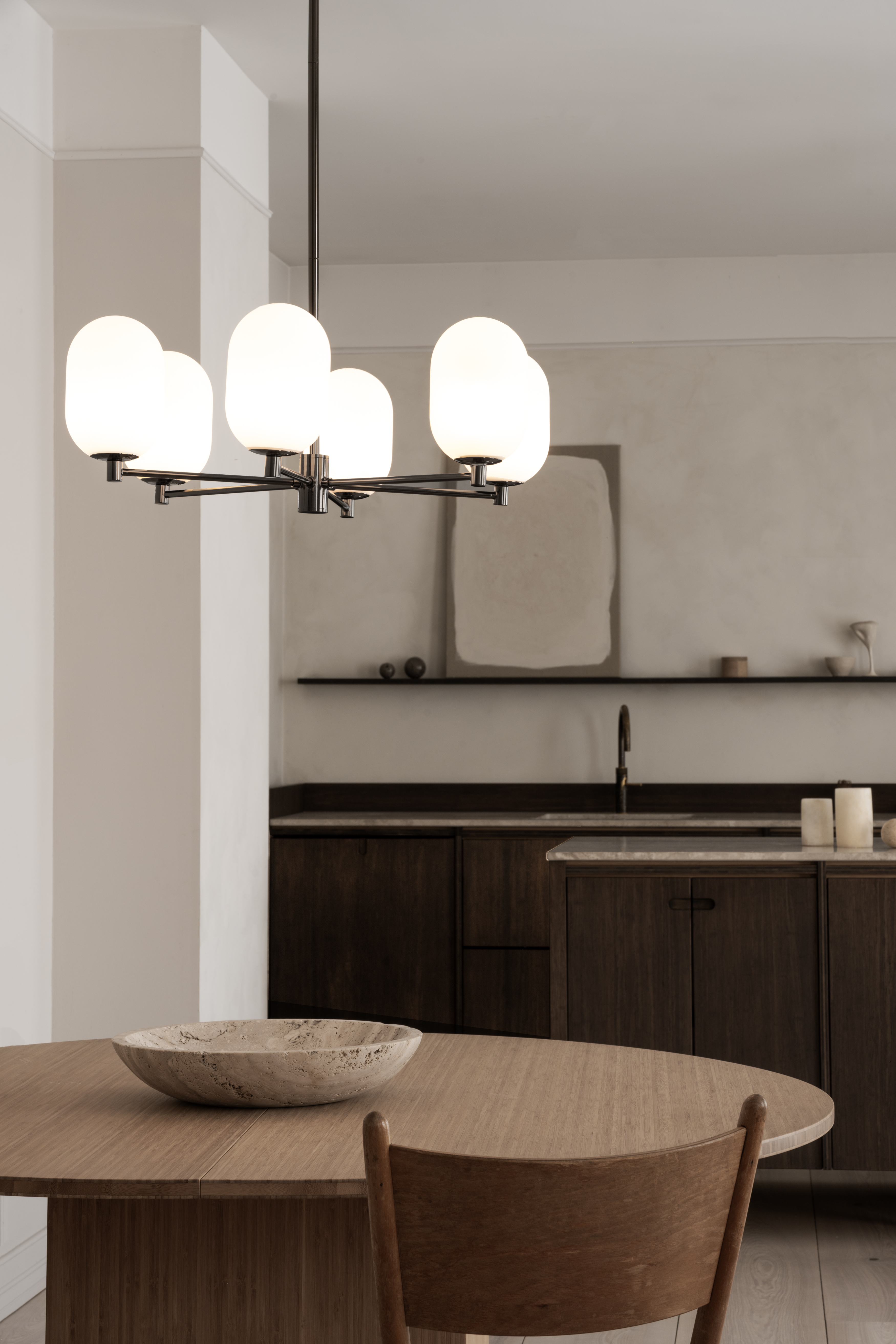 Watt &amp; Veke Noor Taklampa Opal/Black 65cm