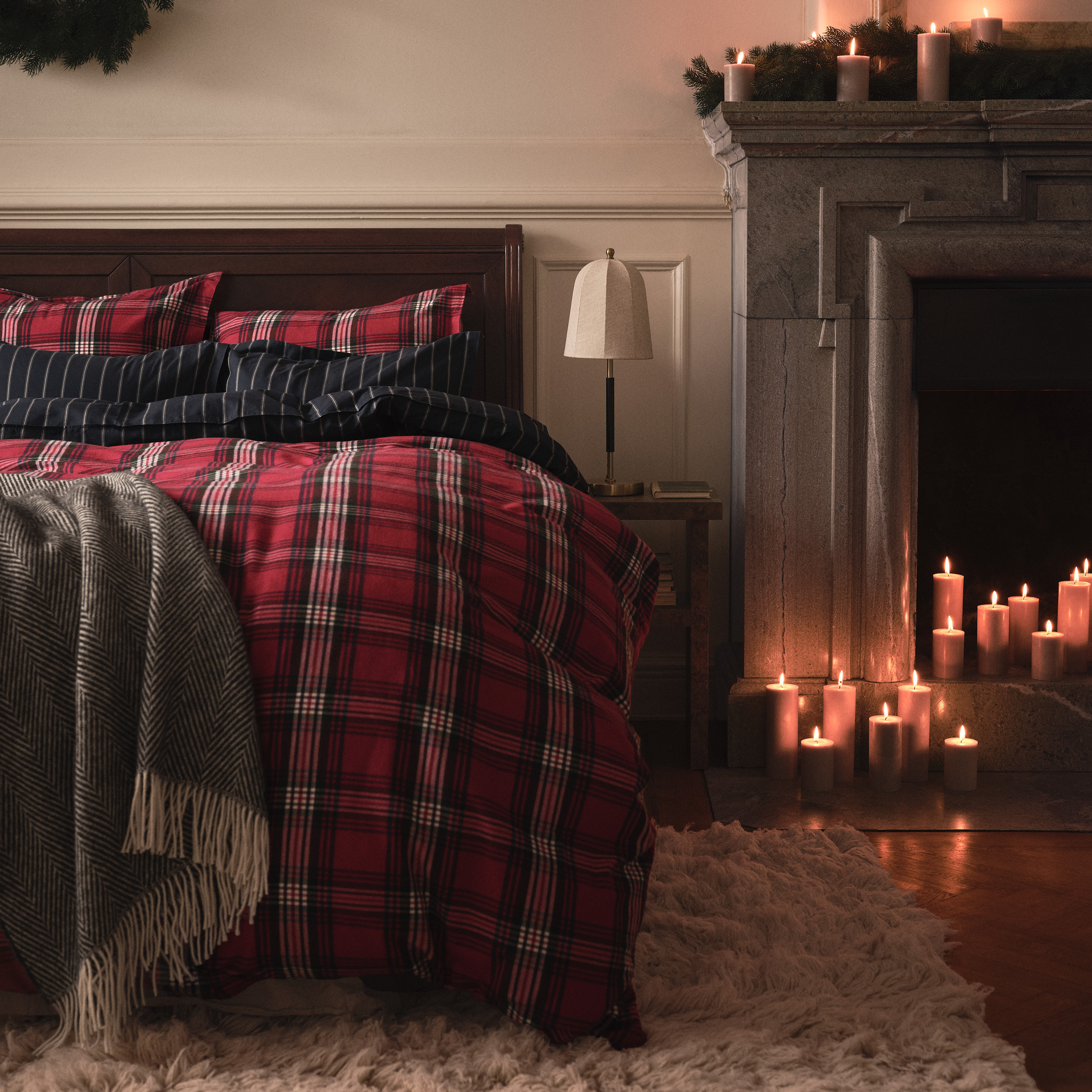 GANT Home Holiday Flannel Örngott Ruby Red 50x60