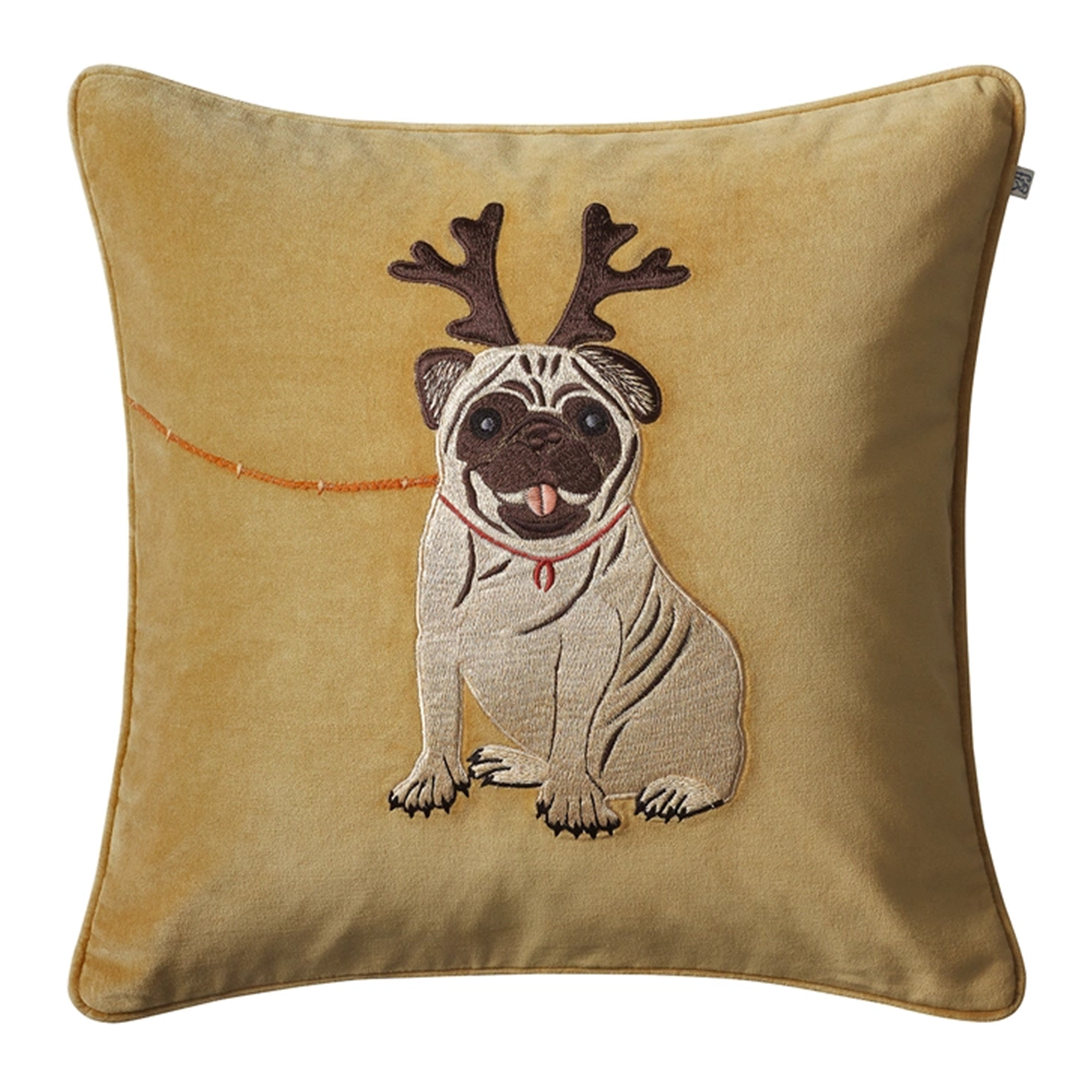 Holiday Dog Kuddfodral Velvet Masala Yellow 50x50
