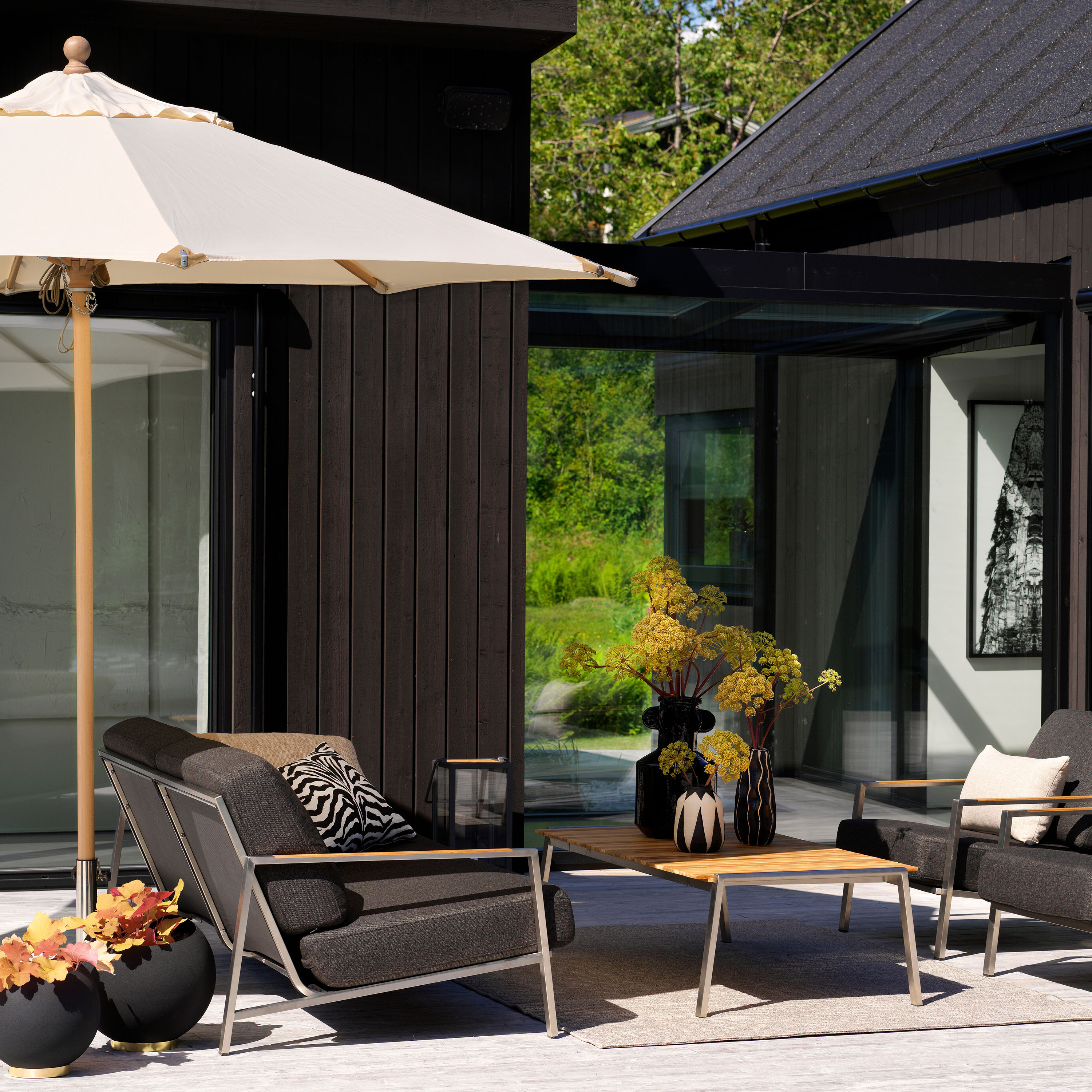 Brafab Parma Parasoll Natur 350cm