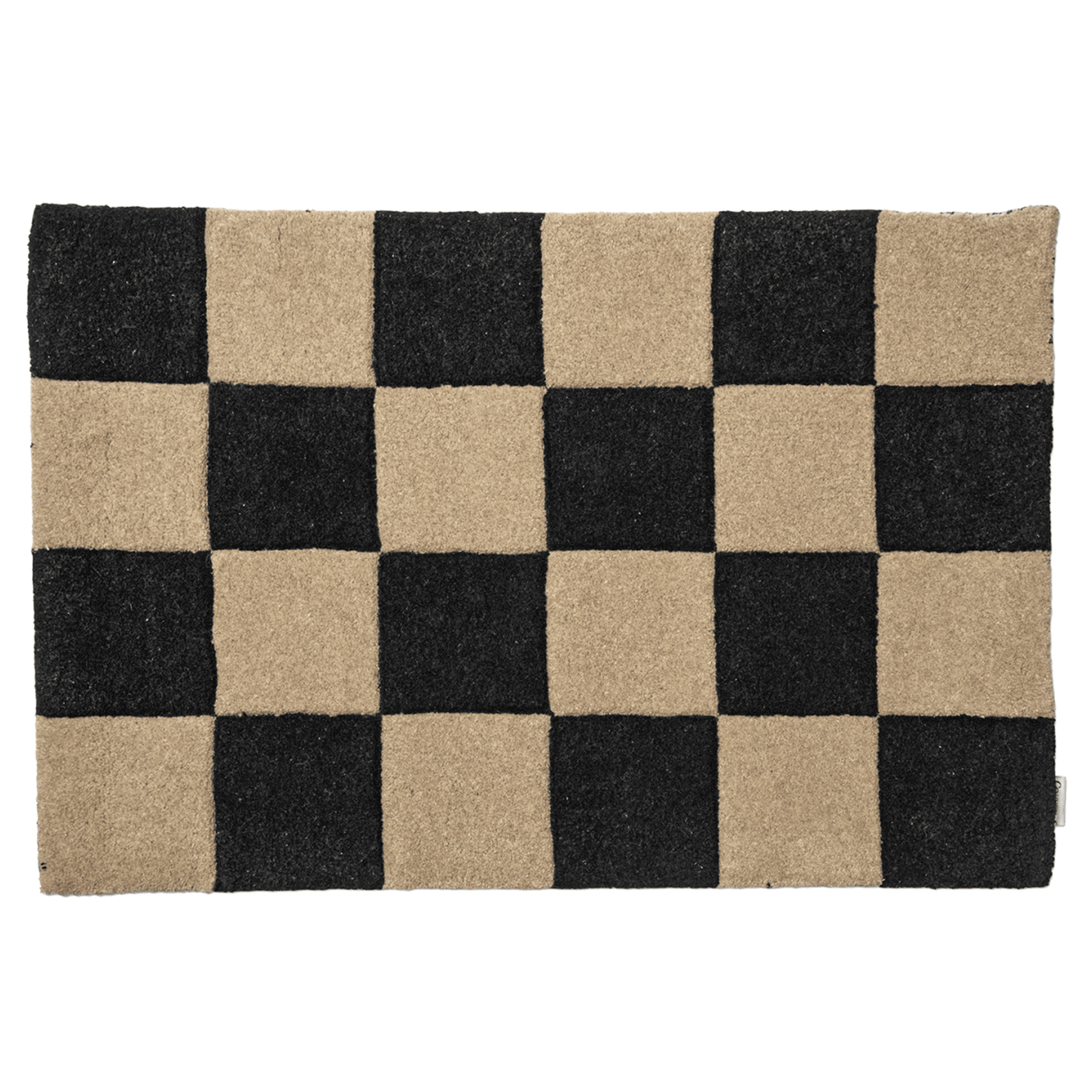 Square Ovimatto Musta/Luonnonväri 60x90