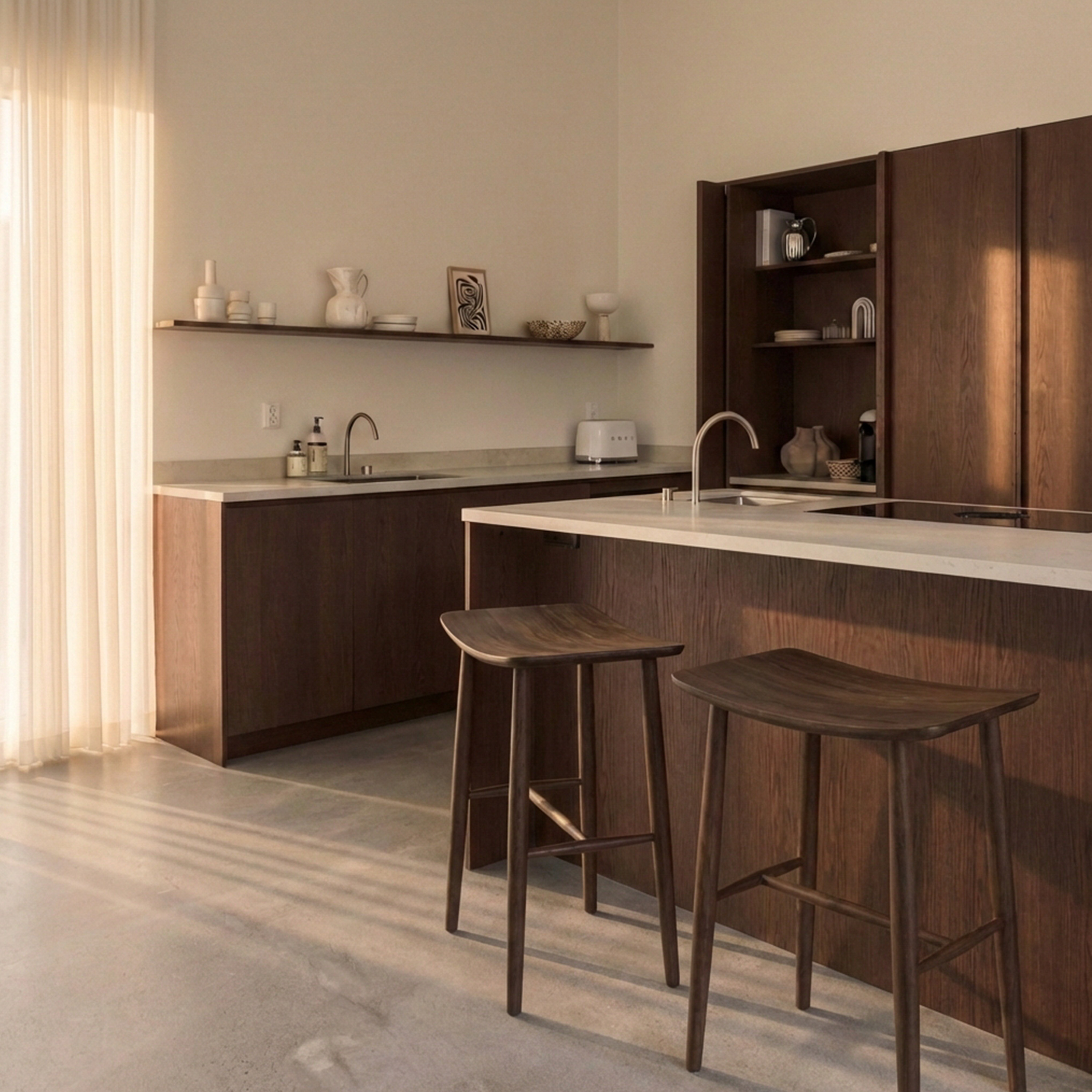 Sleepo Collection Charlie Bar Stool Brown Stained Oak