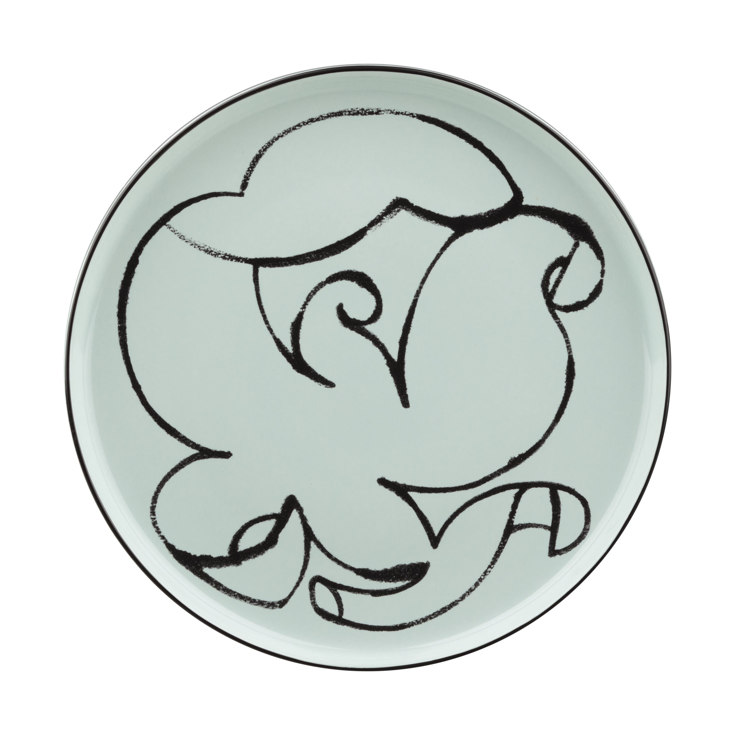 Oiva/Pistilla Assiett Mint/Black Ø20