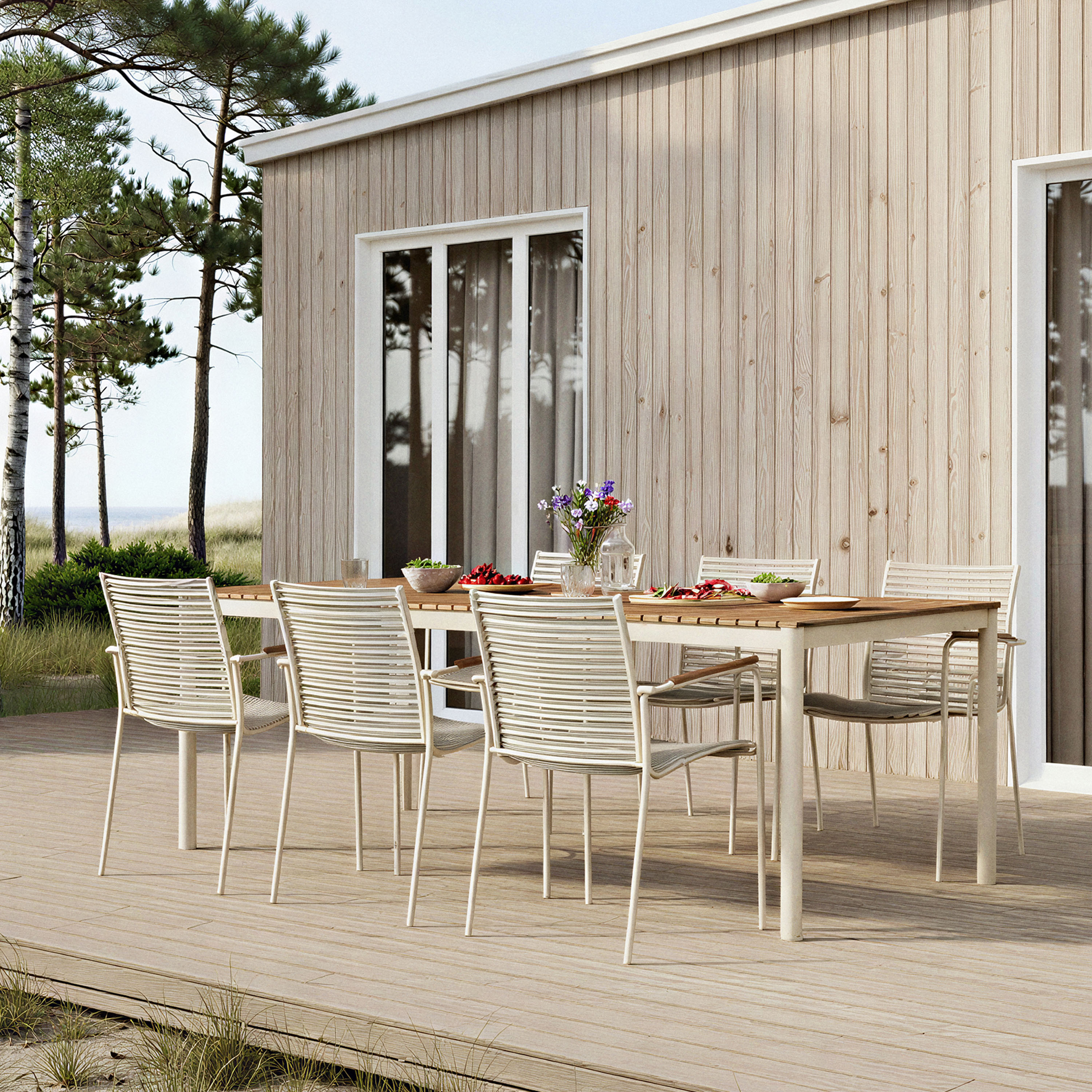 Cinas Mood Classic Ruokapöytä Sandy Grey/Teak 208x100