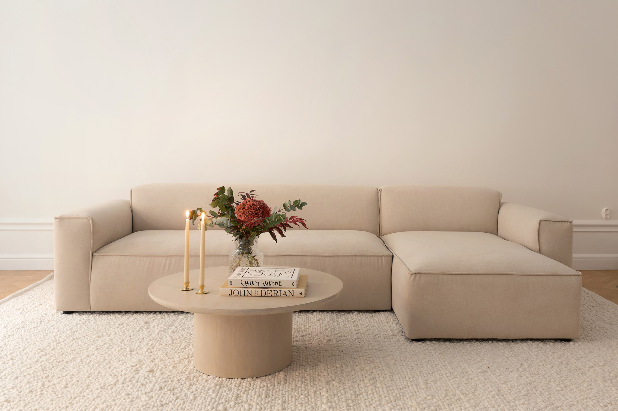 Sleepo Collection Bobbie 4-istuttava divaanisohva oikealla Beige 322 cm