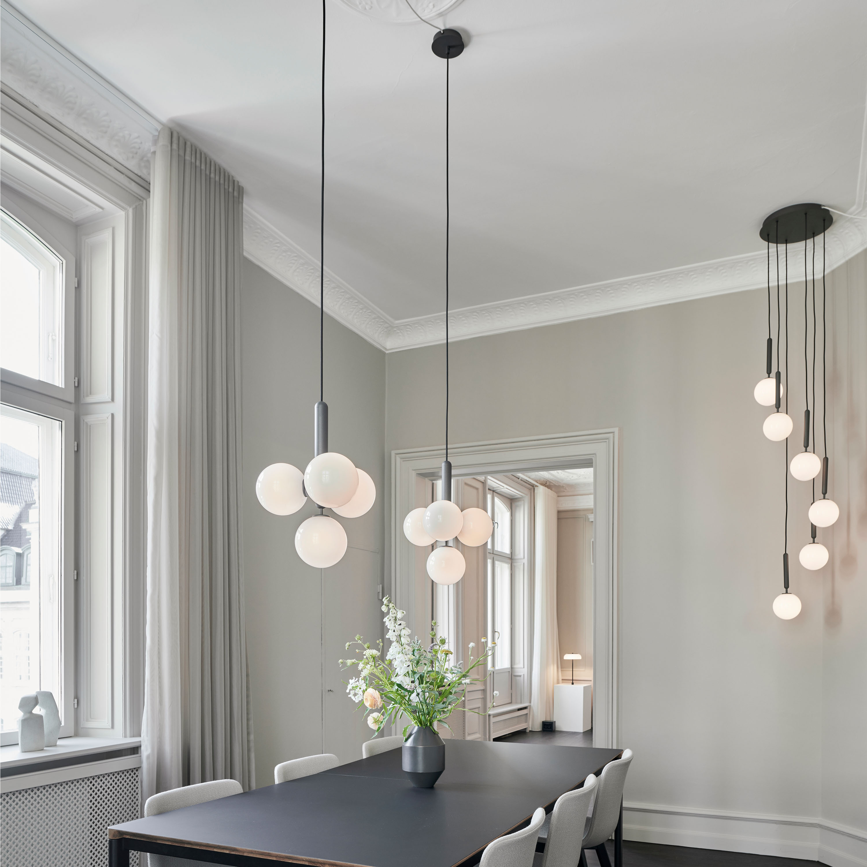 Nuura Miira 6 Taklampa Rock Grey/Opal Ø35