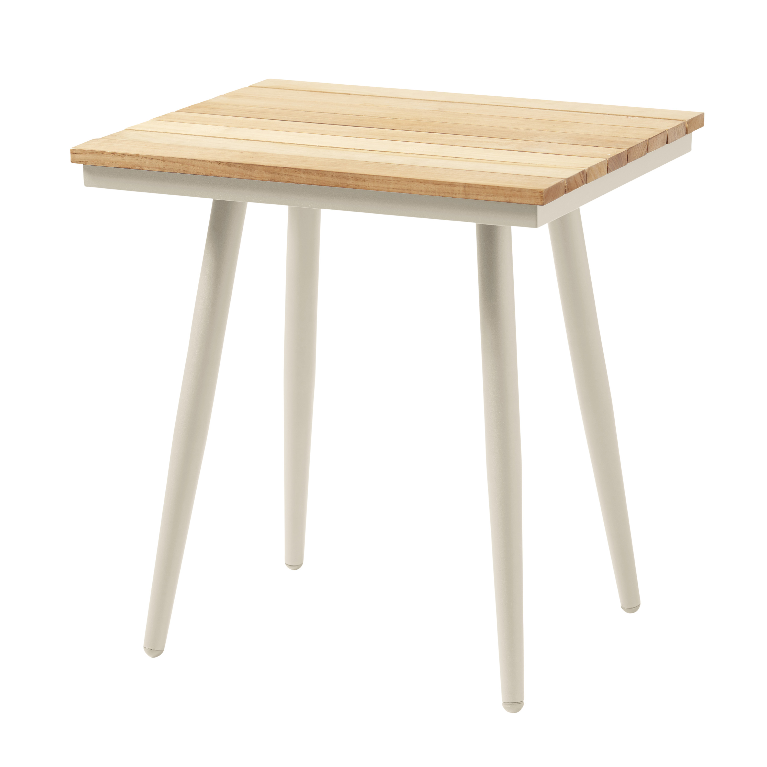 Cinas - Rio Sidebord Sandy Grey/Teak 50x45 - Beige  - Sofabord og Sidebord Utendørs