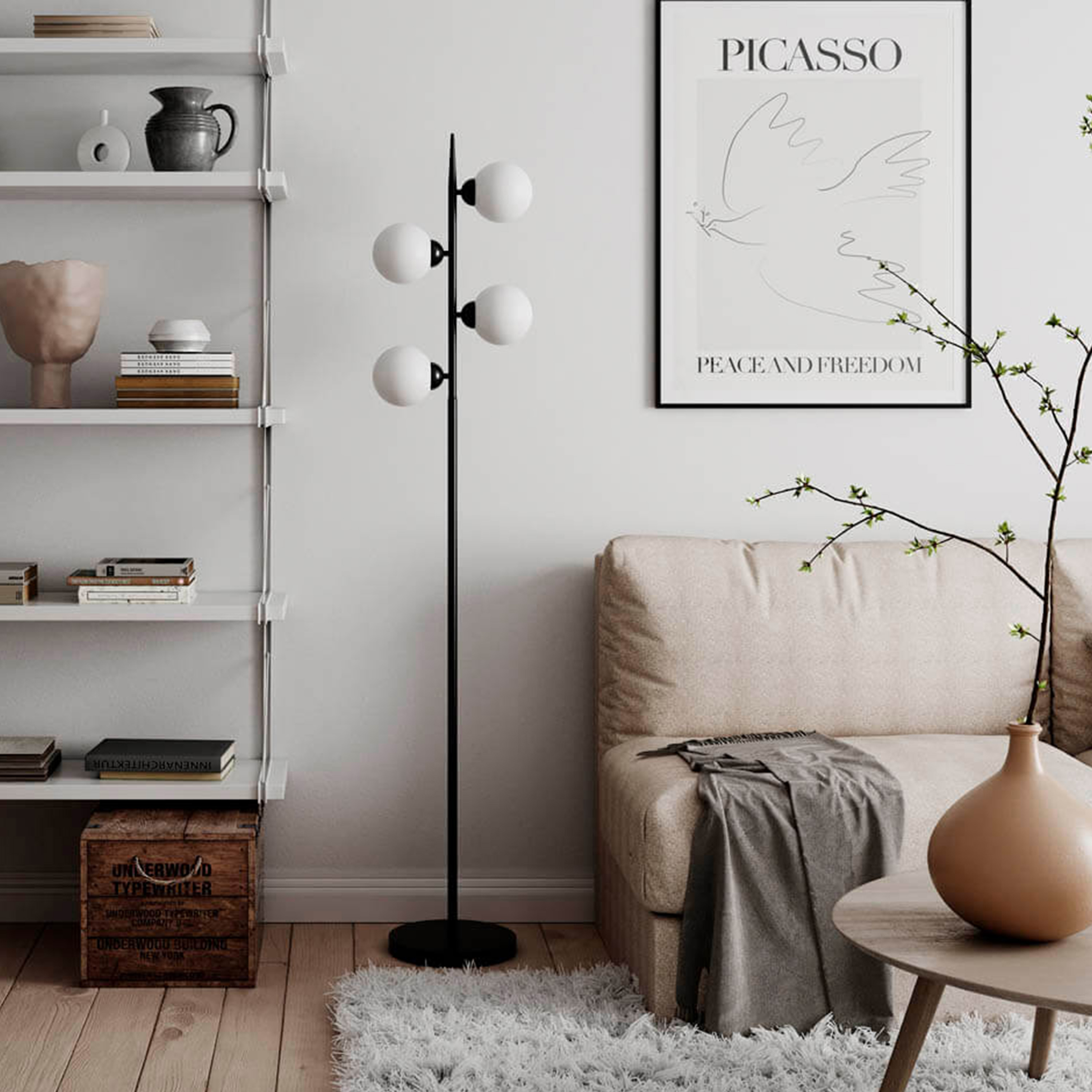 By Rydéns Punto Golvlampa Matt Svart 160cm