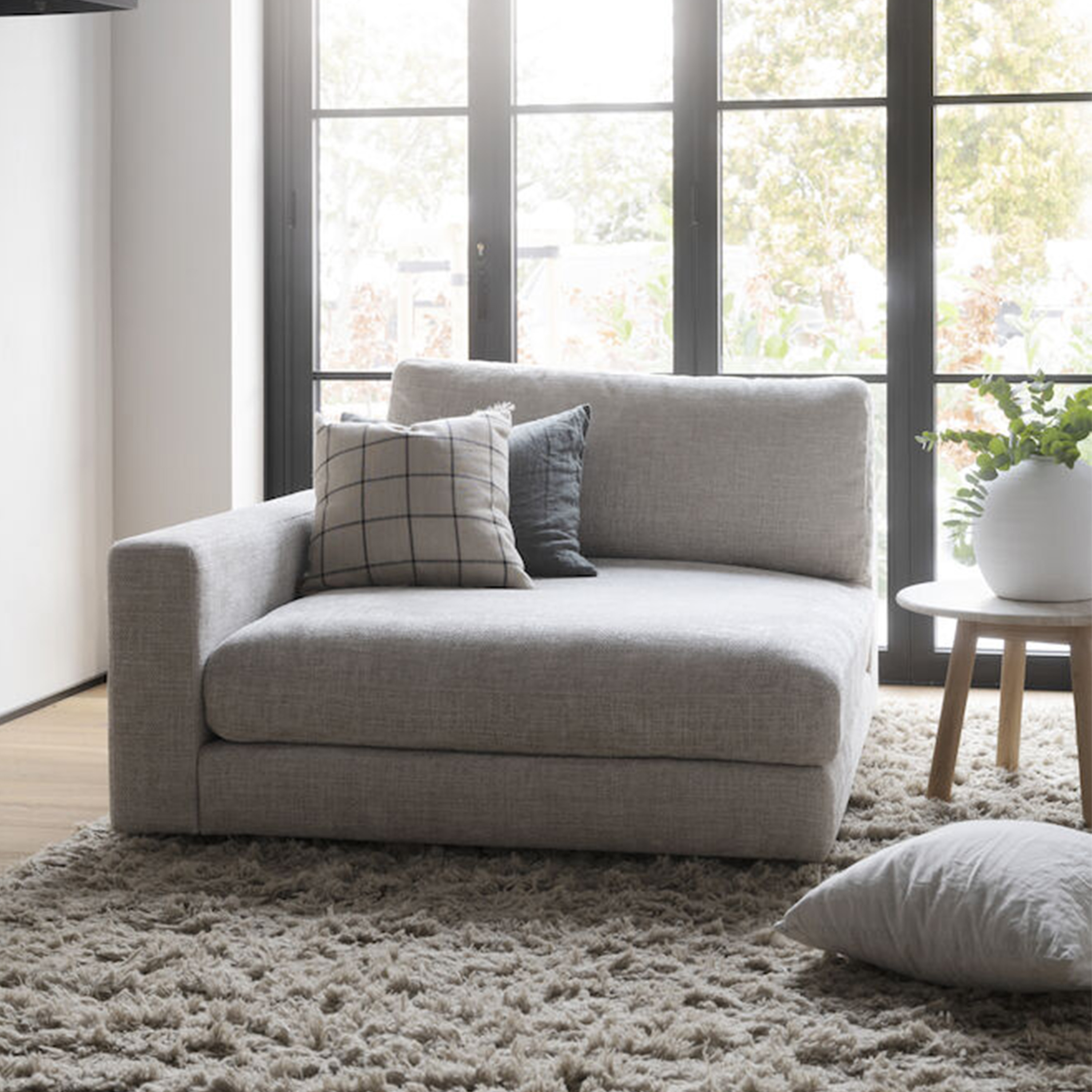 Rowico Home Duncan 1.5-sits Modul Schäslong Vänster Ljusgrå