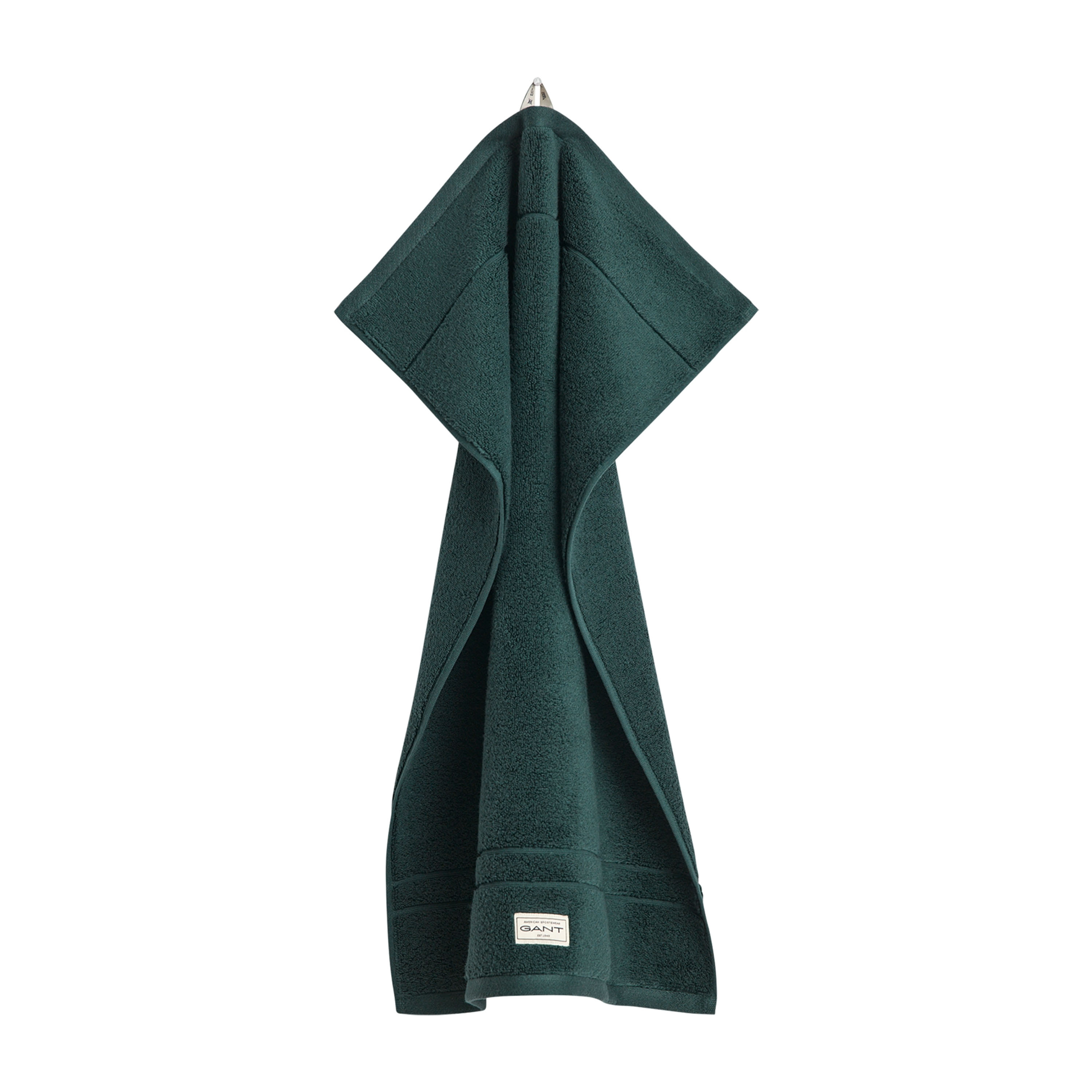 Organic Premium Terry Handduk Tartan Green 50x70