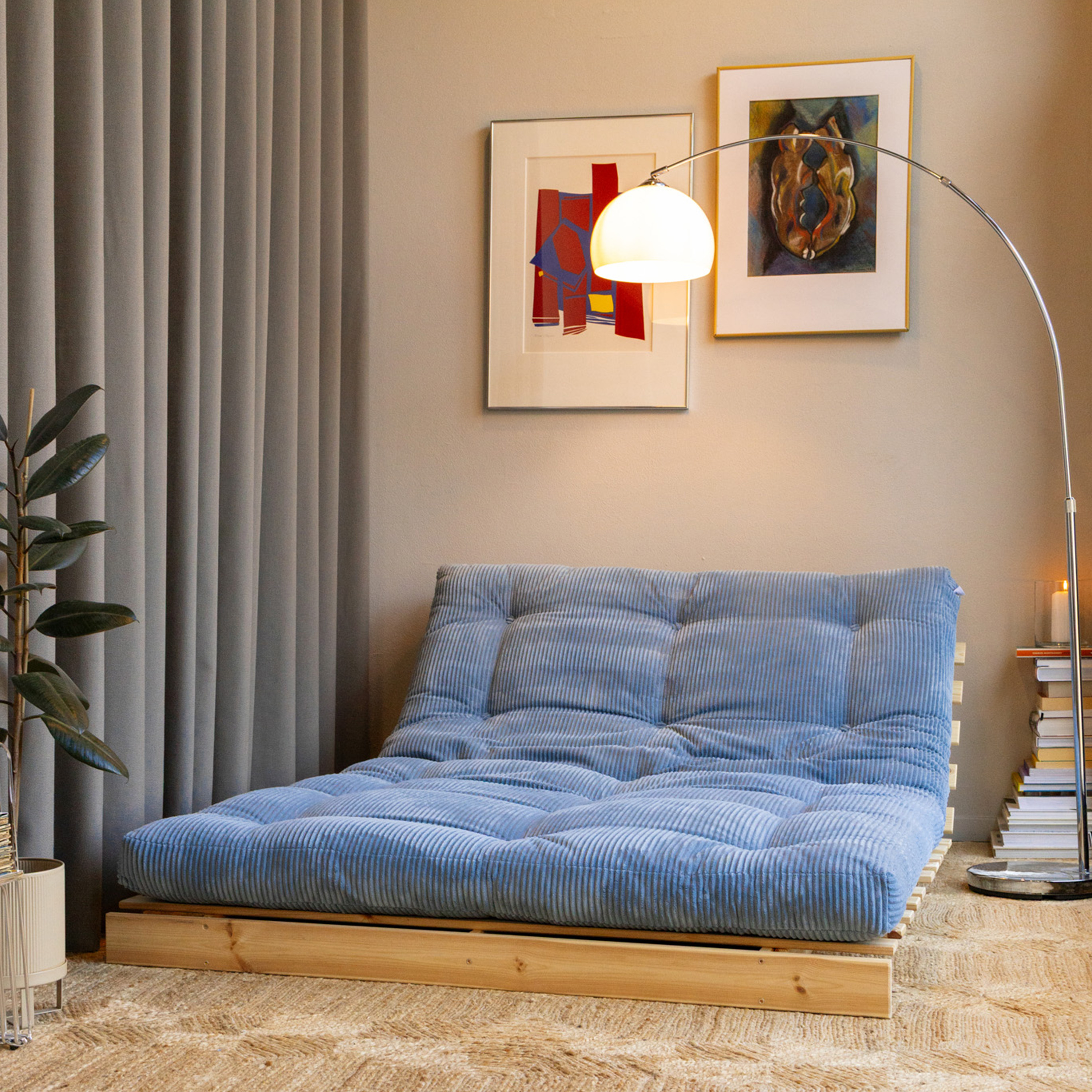 Karup Design Roots Sovesofa Raw/Hazy Blue 140cm