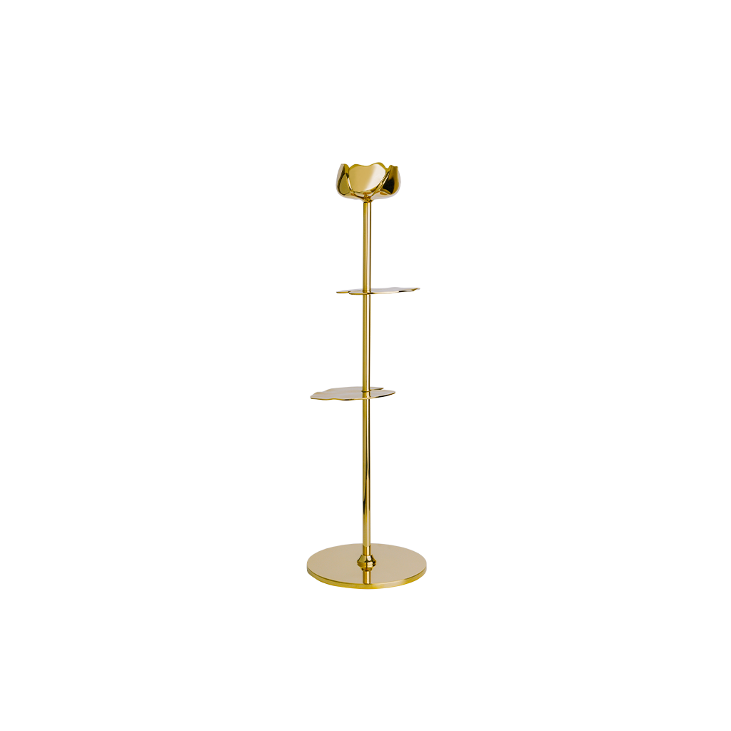 Hilke Collection - Ninfea Alta Ljusstake Mässing 30cm - Silver