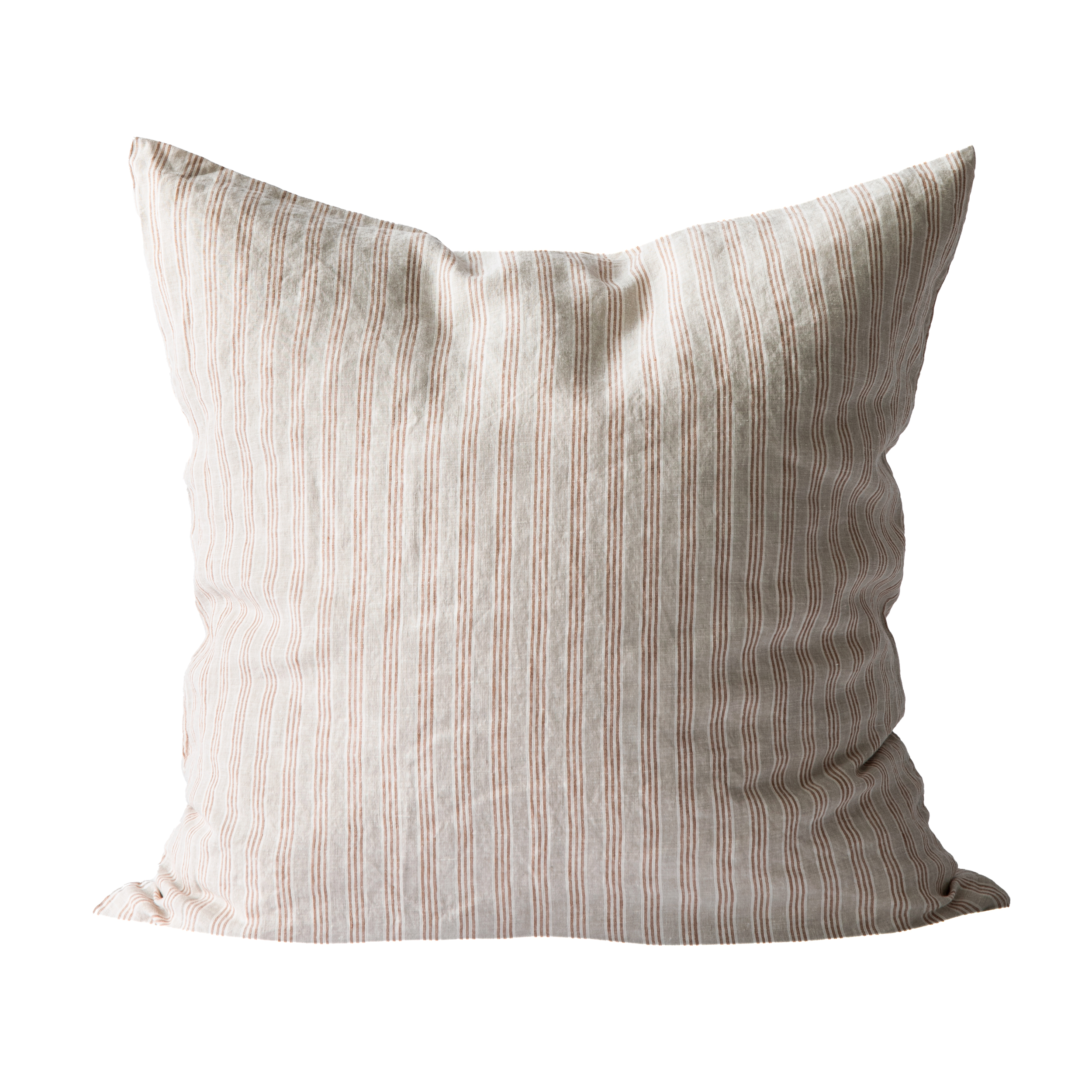 Kuddfodral/Örngott Linne Hazelnut Stripe 65x65