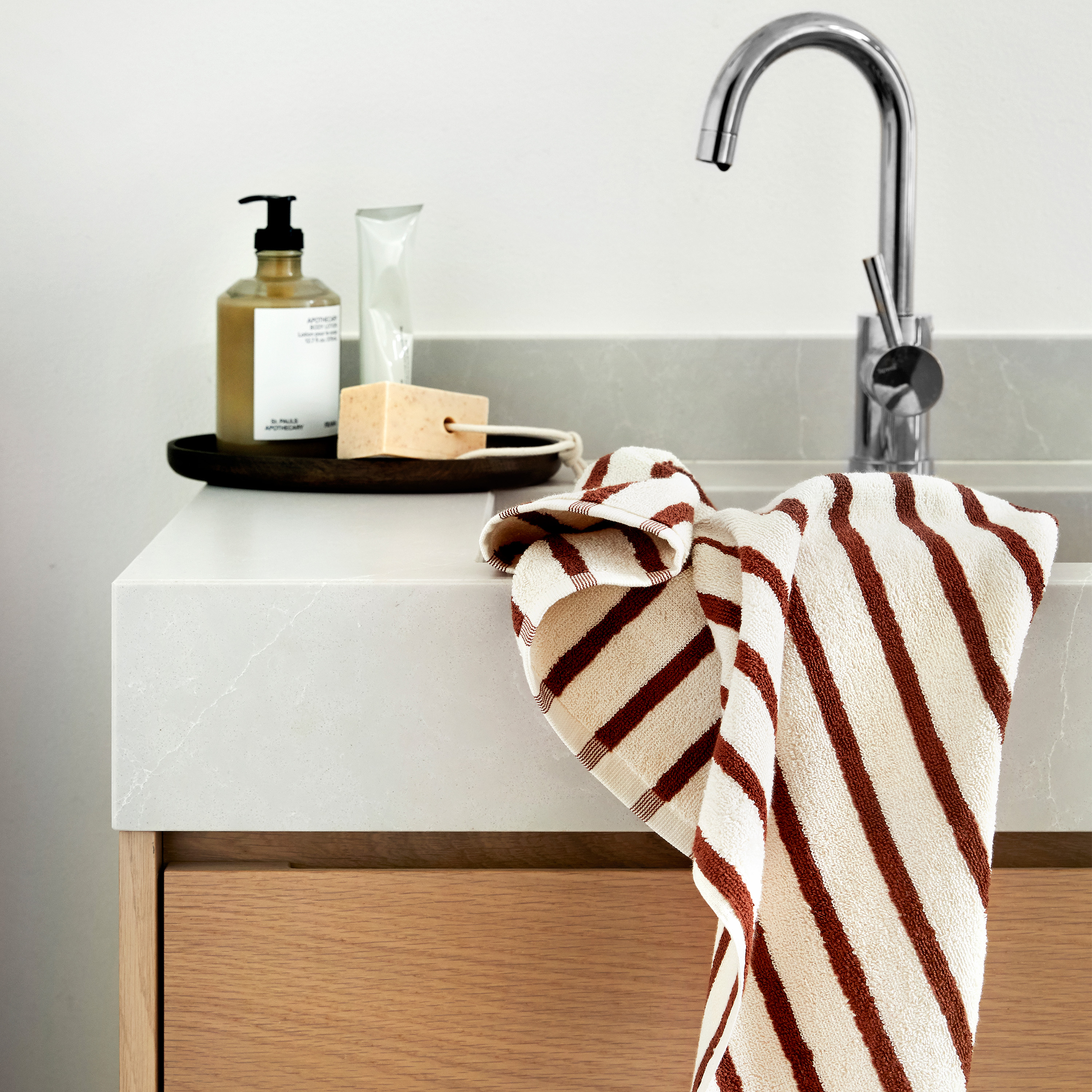 Høie Everyday Stripe Håndkle Terrakotta 50x90