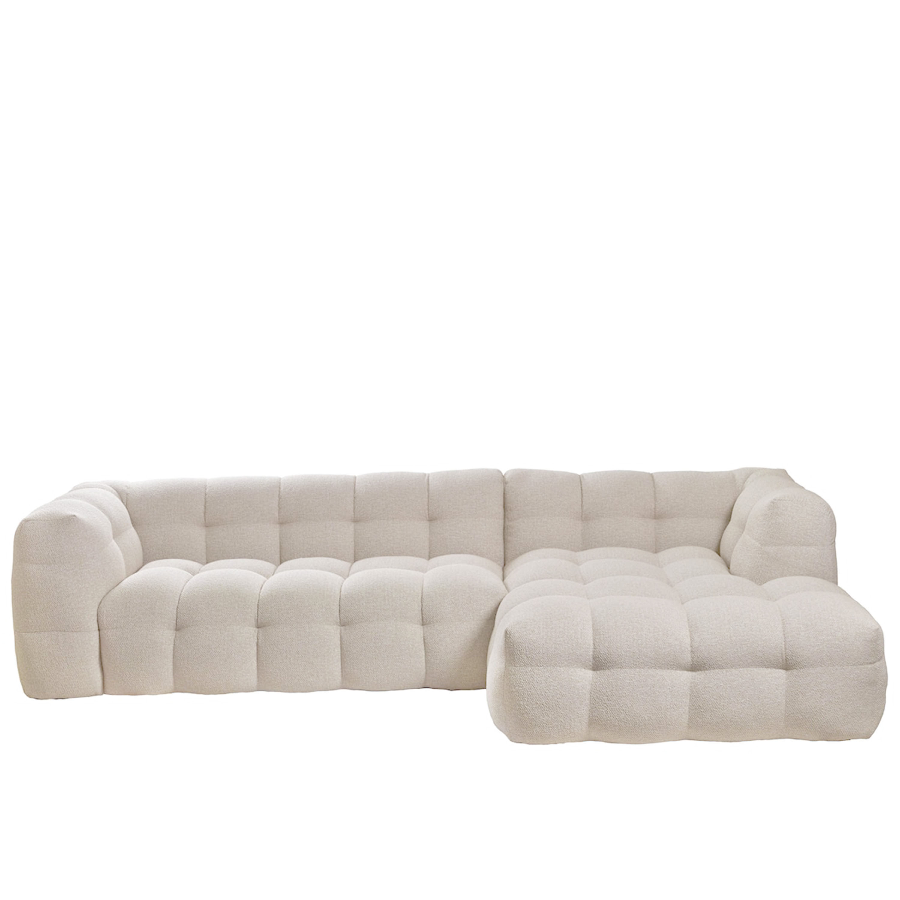 Billie Divansofa Høyre Beige Bouclé