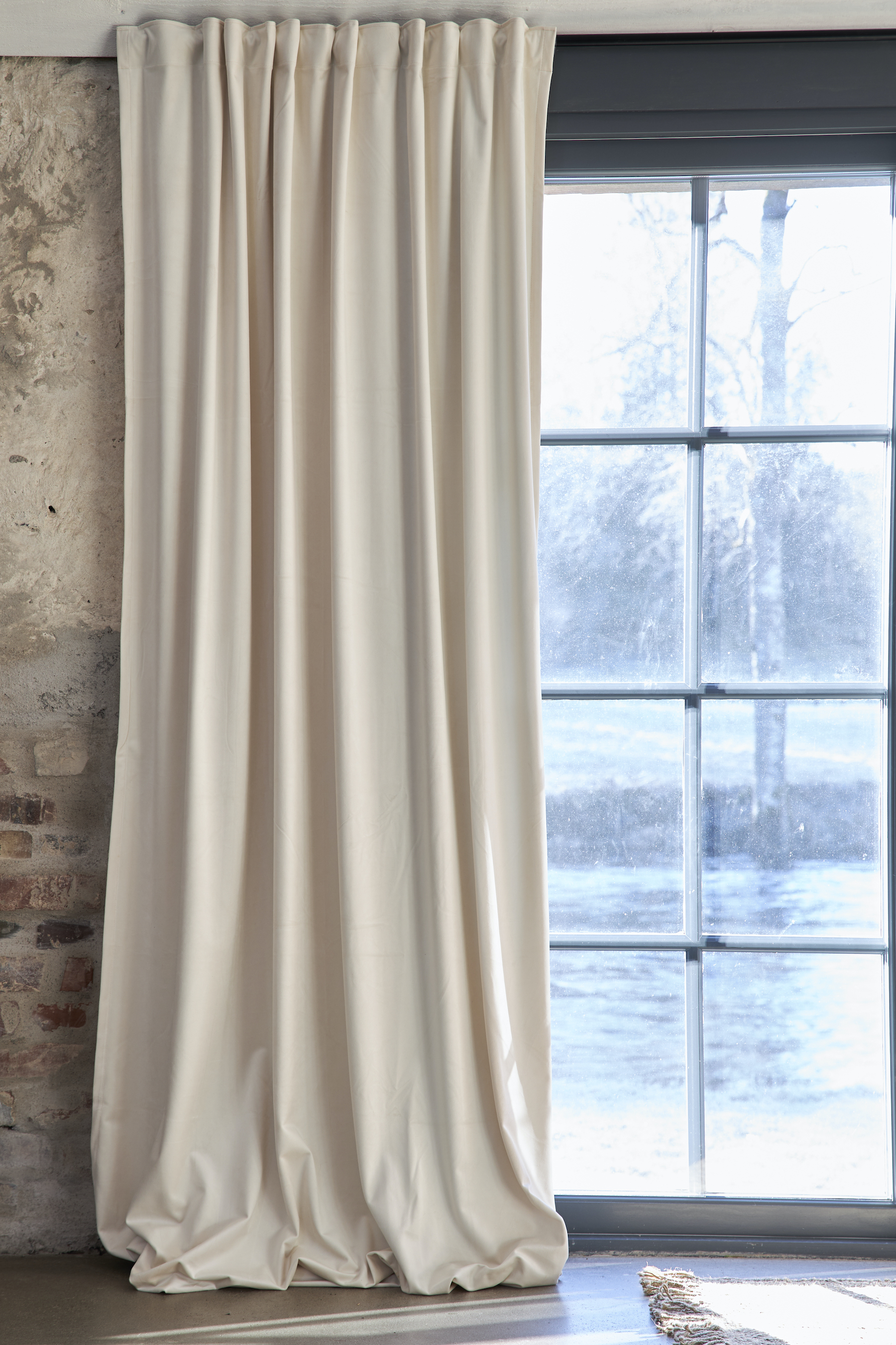 Jakobsdals Anna Gardinlängd Sammet Cremevit 280cm