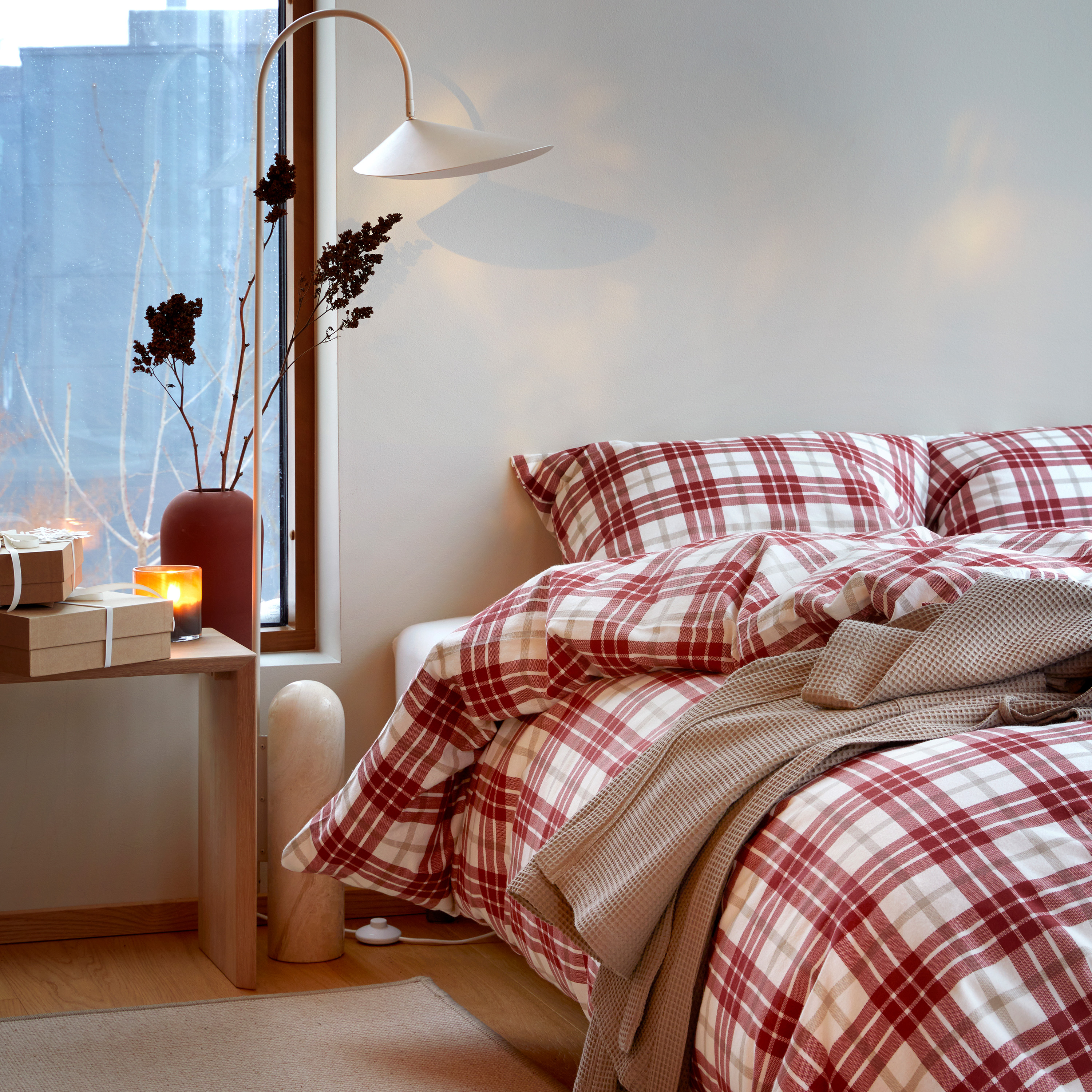 Høie Lukas 2-osainen pussilakanasetti Punainen