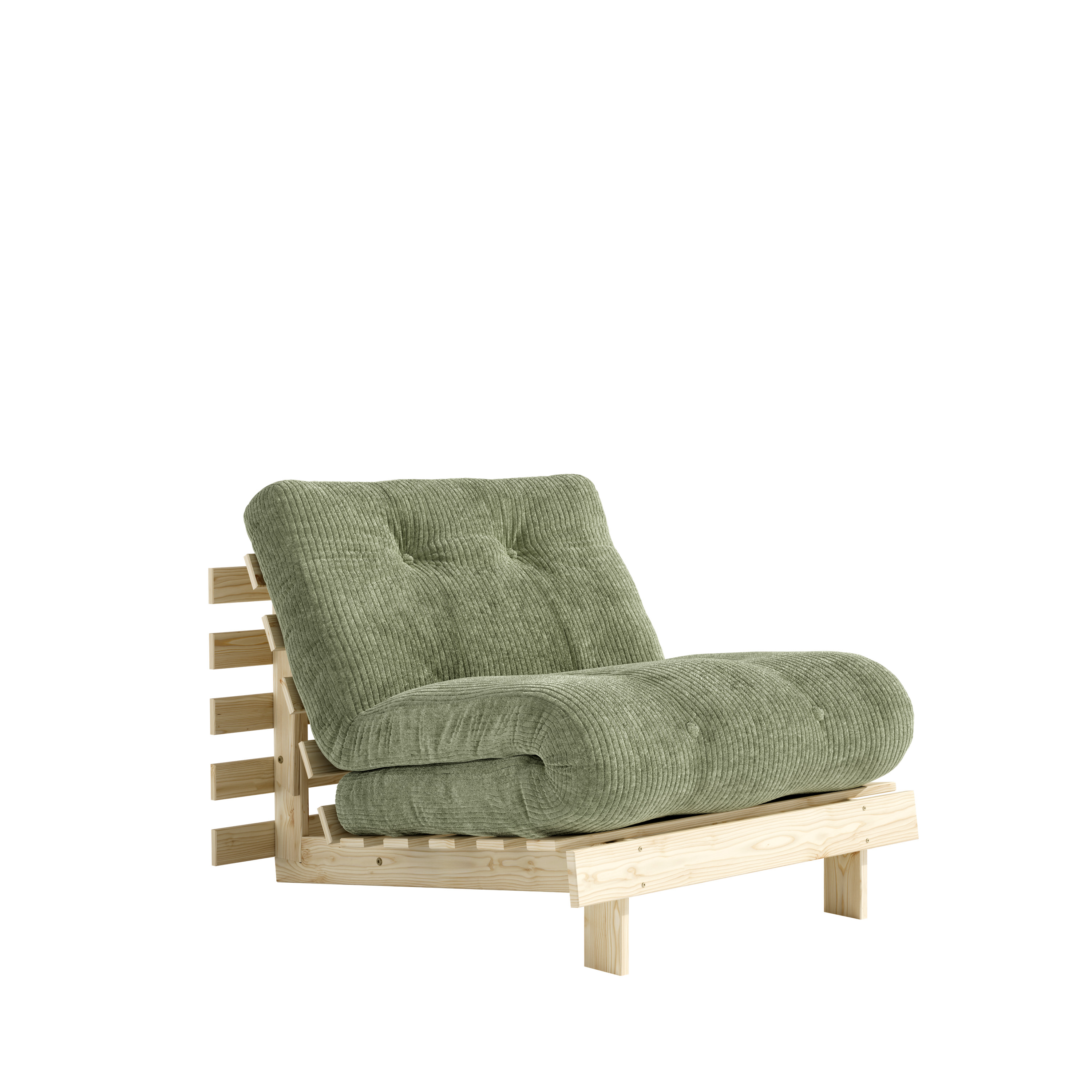 Roots Sovesofa Raw/Khaki Green 90cm